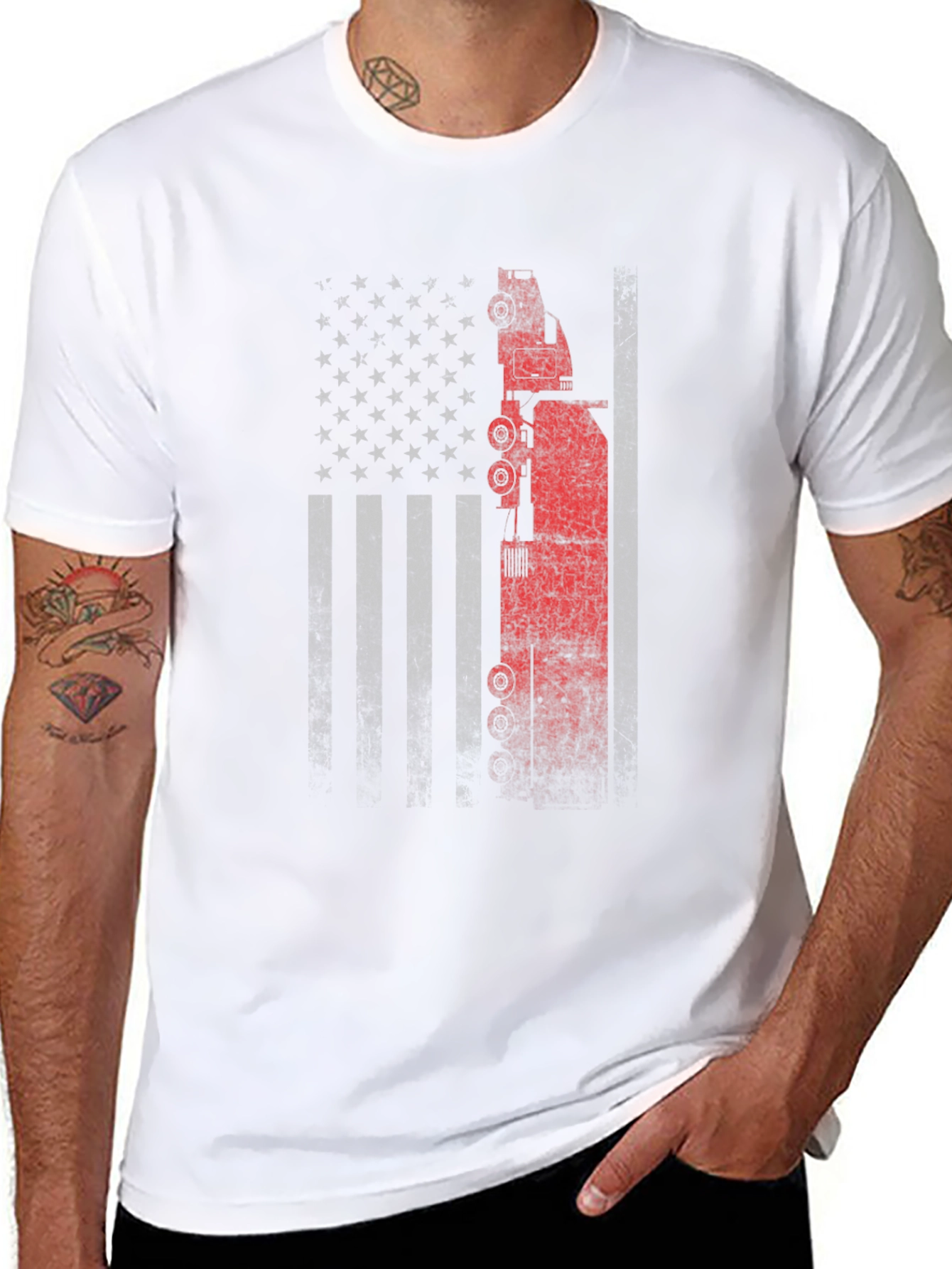 American Flag Crane Operator T-Shirt