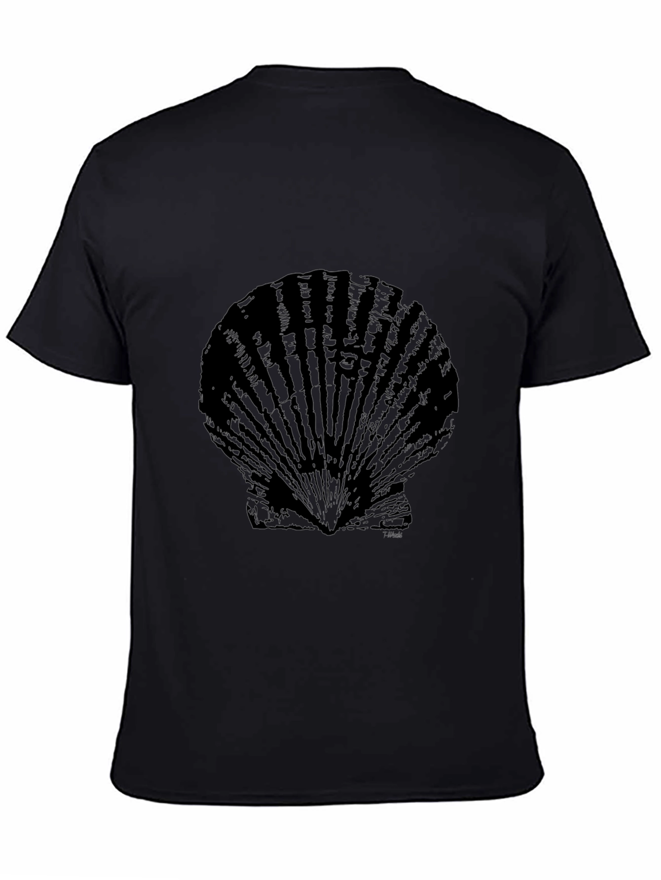 Black Scallop Shell Graphic Tee
