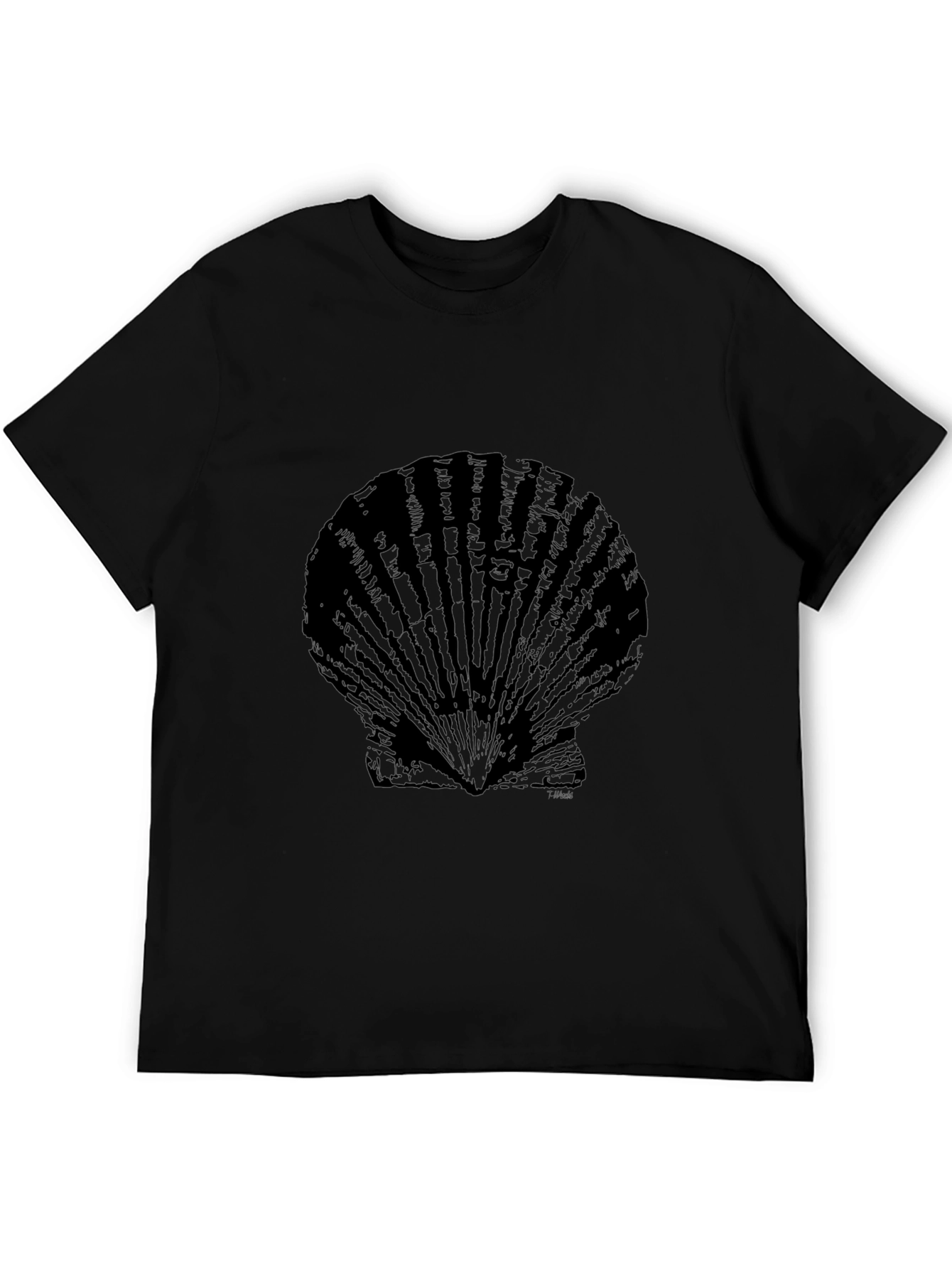 Black Scallop Shell Graphic Tee