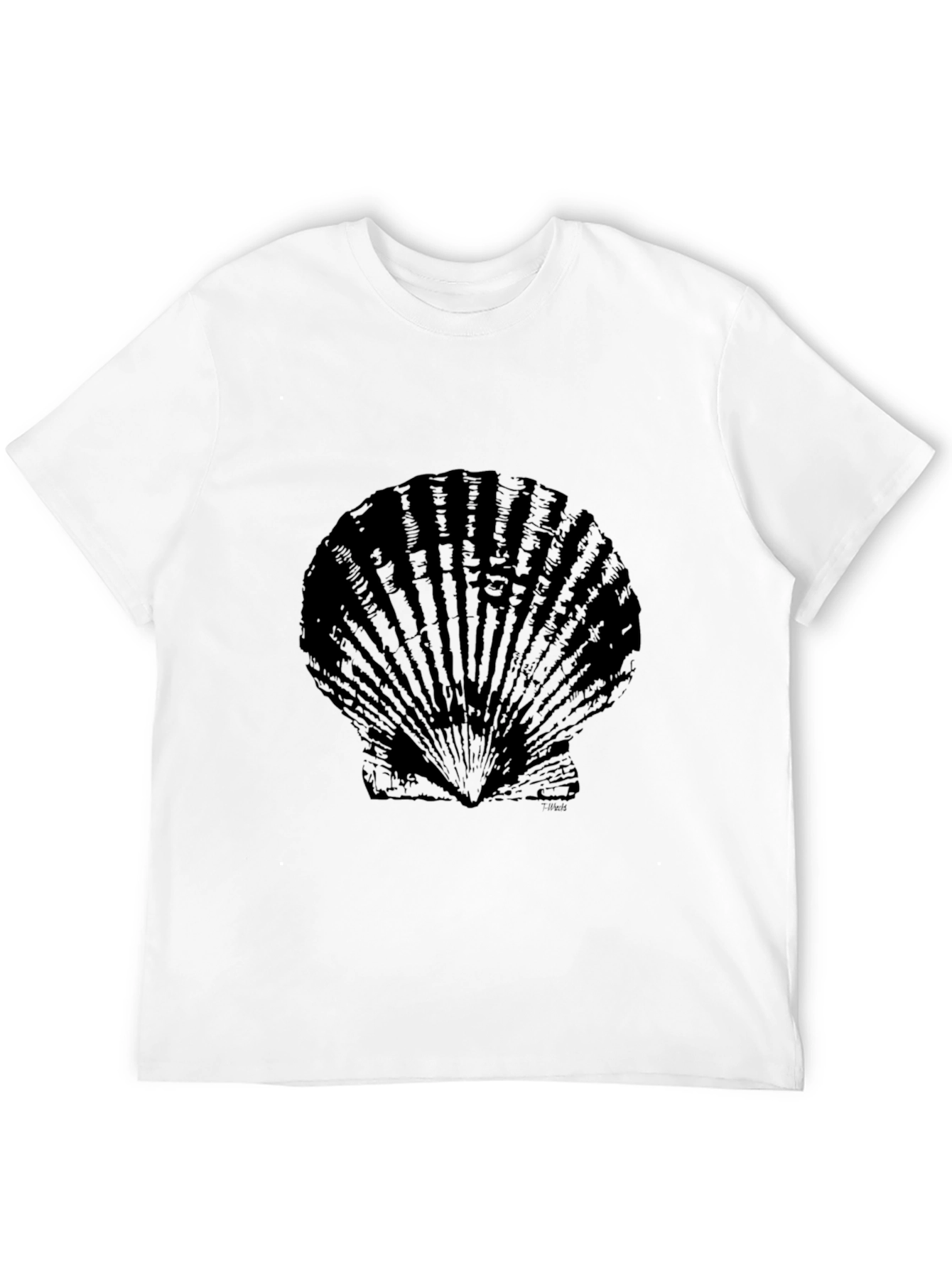 Black Scallop Shell Graphic Tee