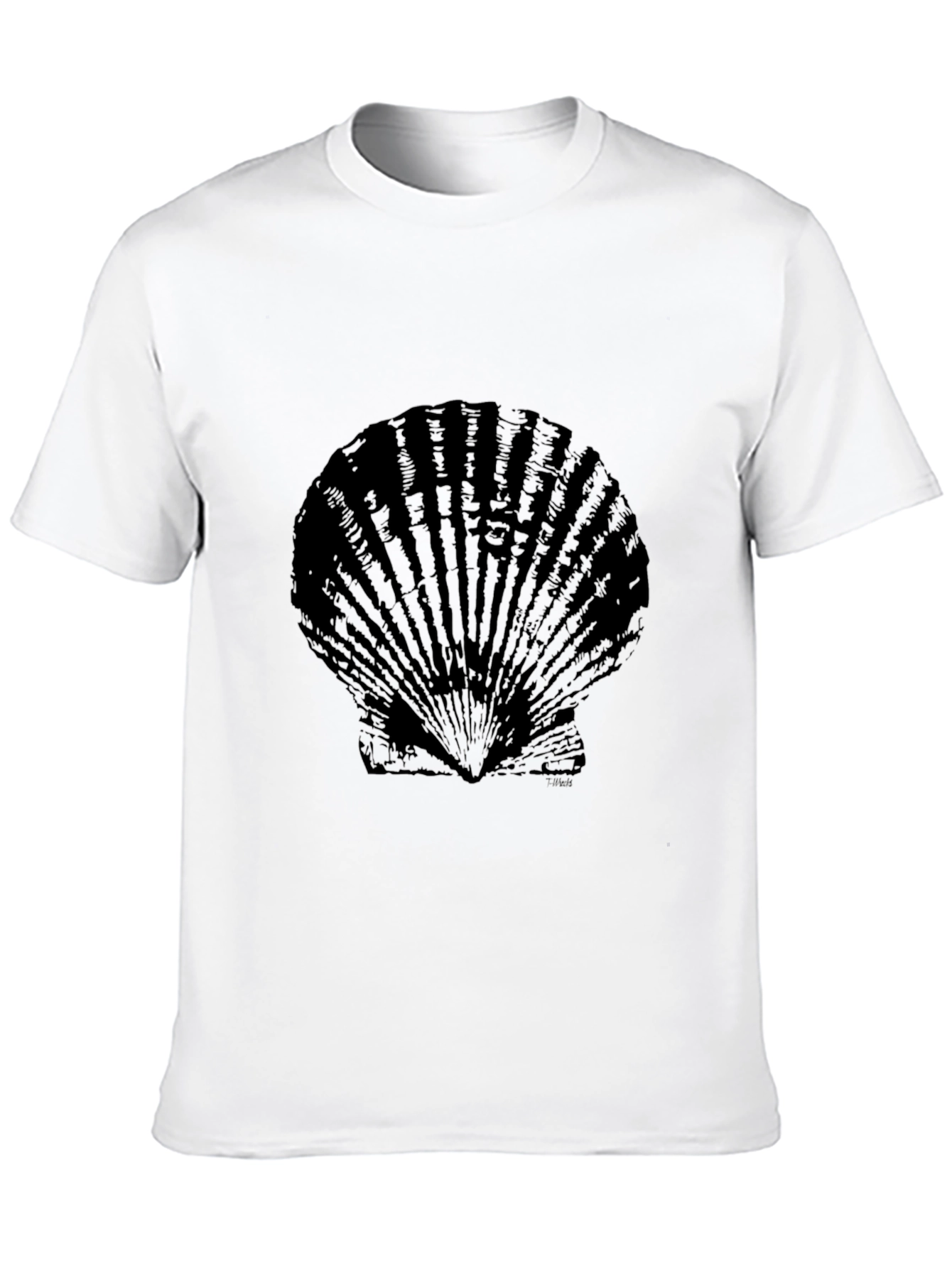 Black Scallop Shell Graphic Tee