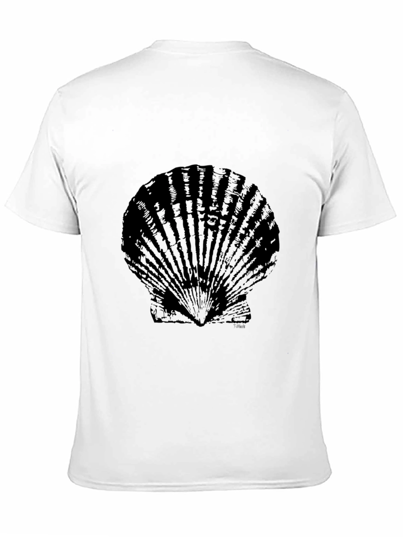 Black Scallop Shell Graphic Tee