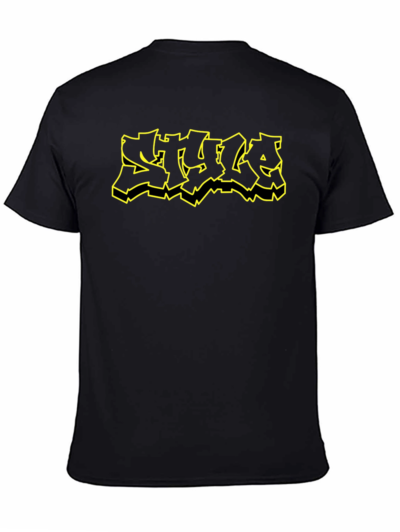 Edgy Graphic Tee - Black T-Shirt with STYLE Design