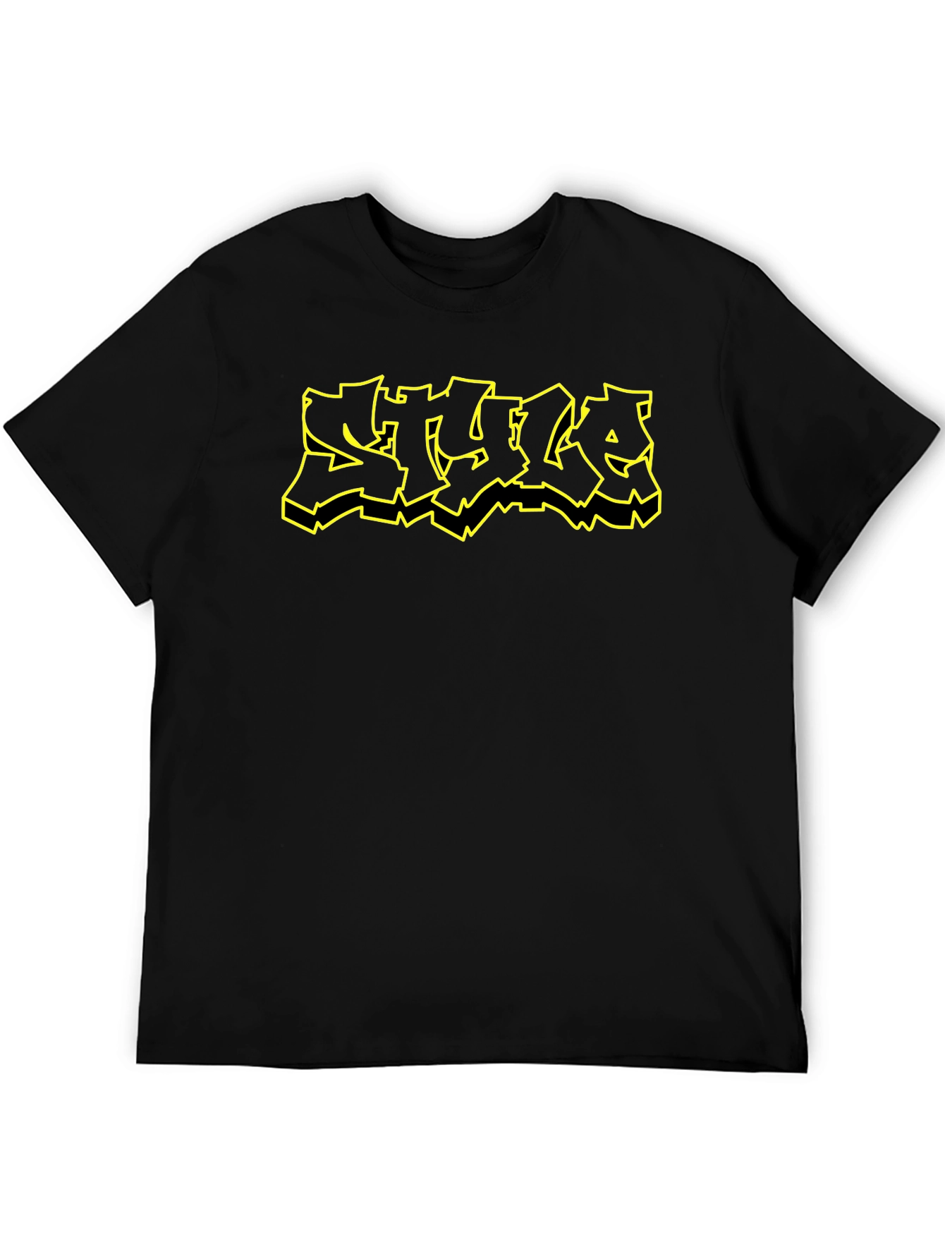 Edgy Graphic Tee - Black T-Shirt with STYLE Design