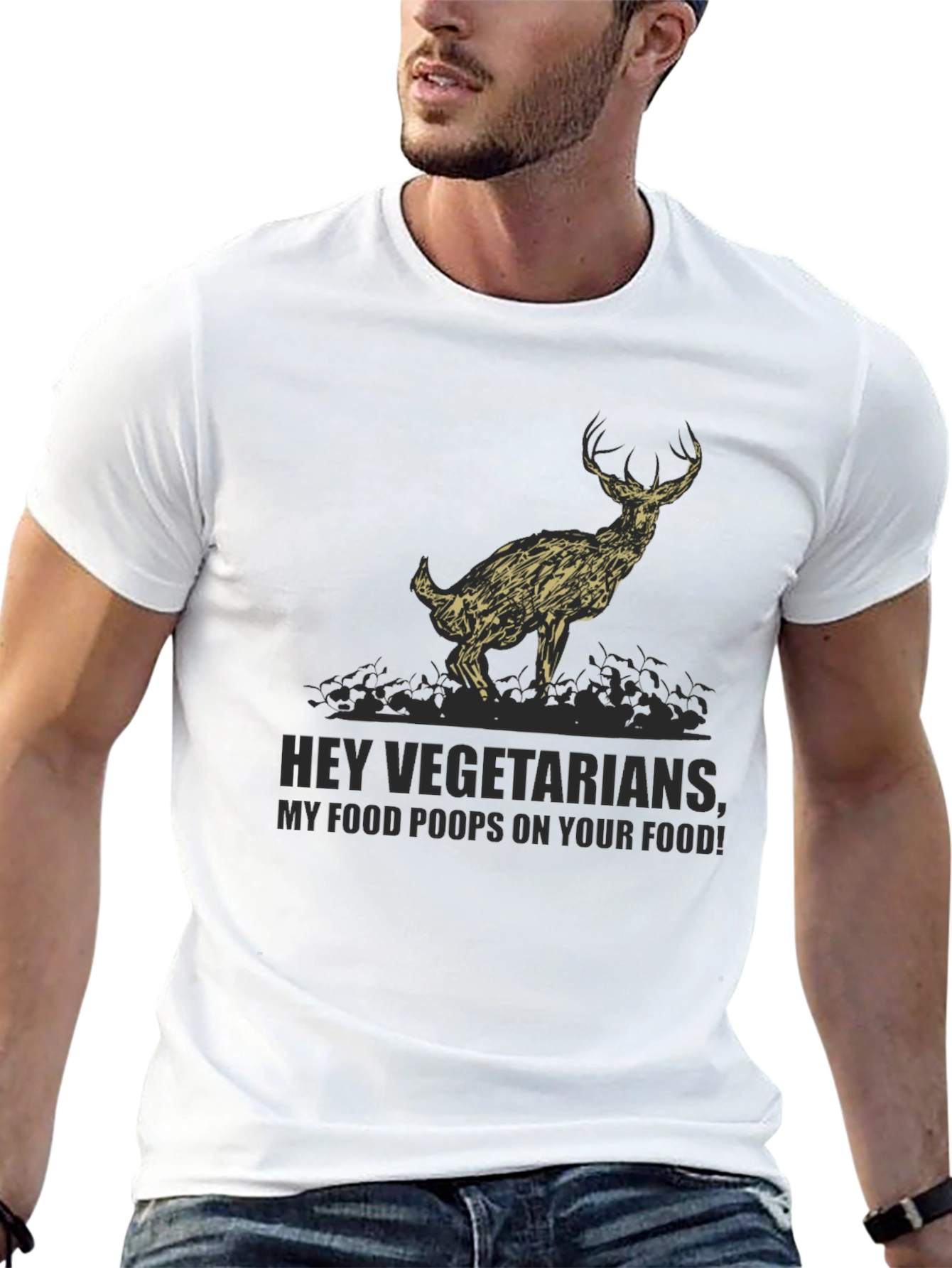 Humorous Deer Graphic T-Shirt