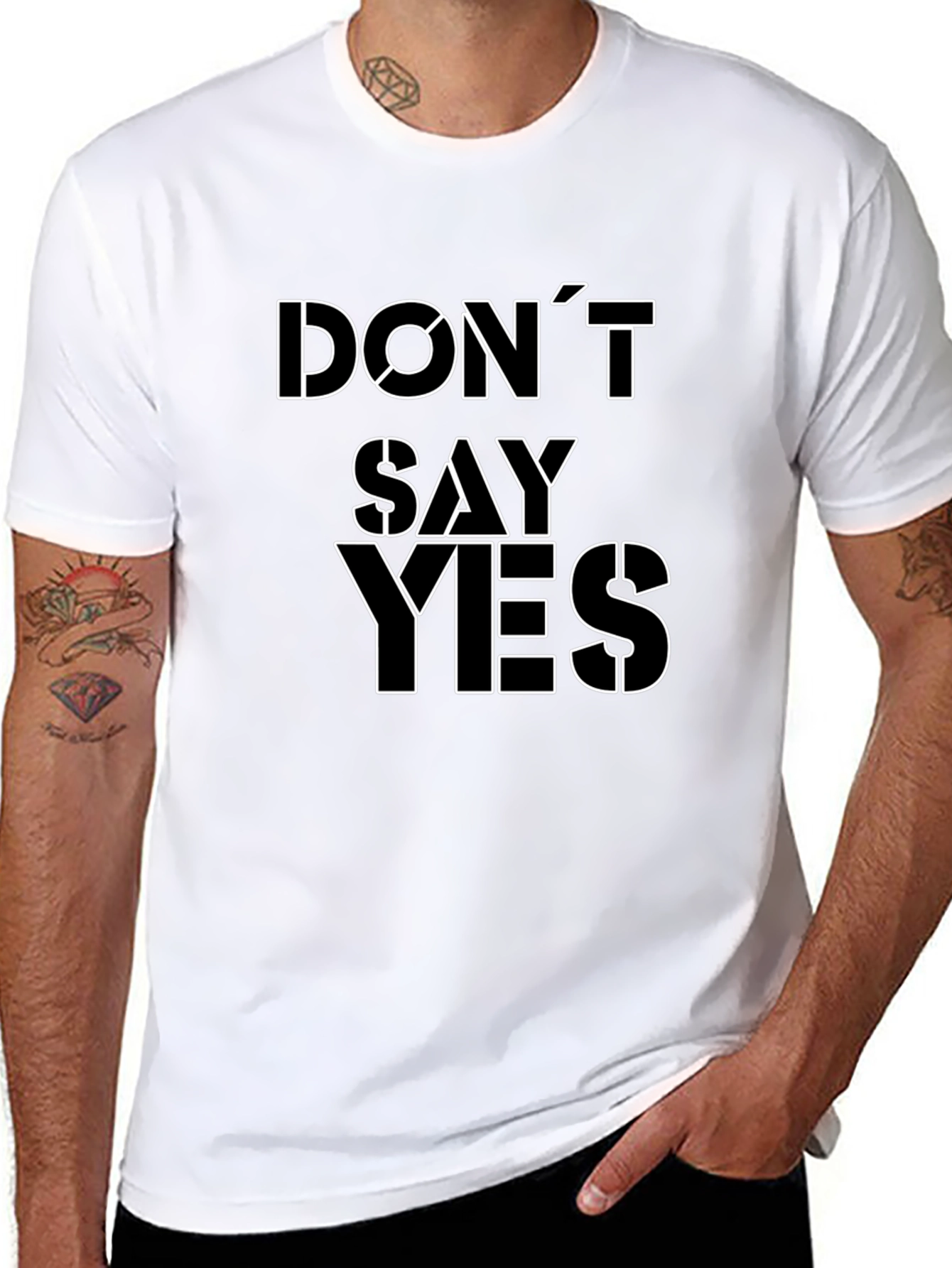 Dont Say Yes Graphic Tee - Black Cotton T-Shirt