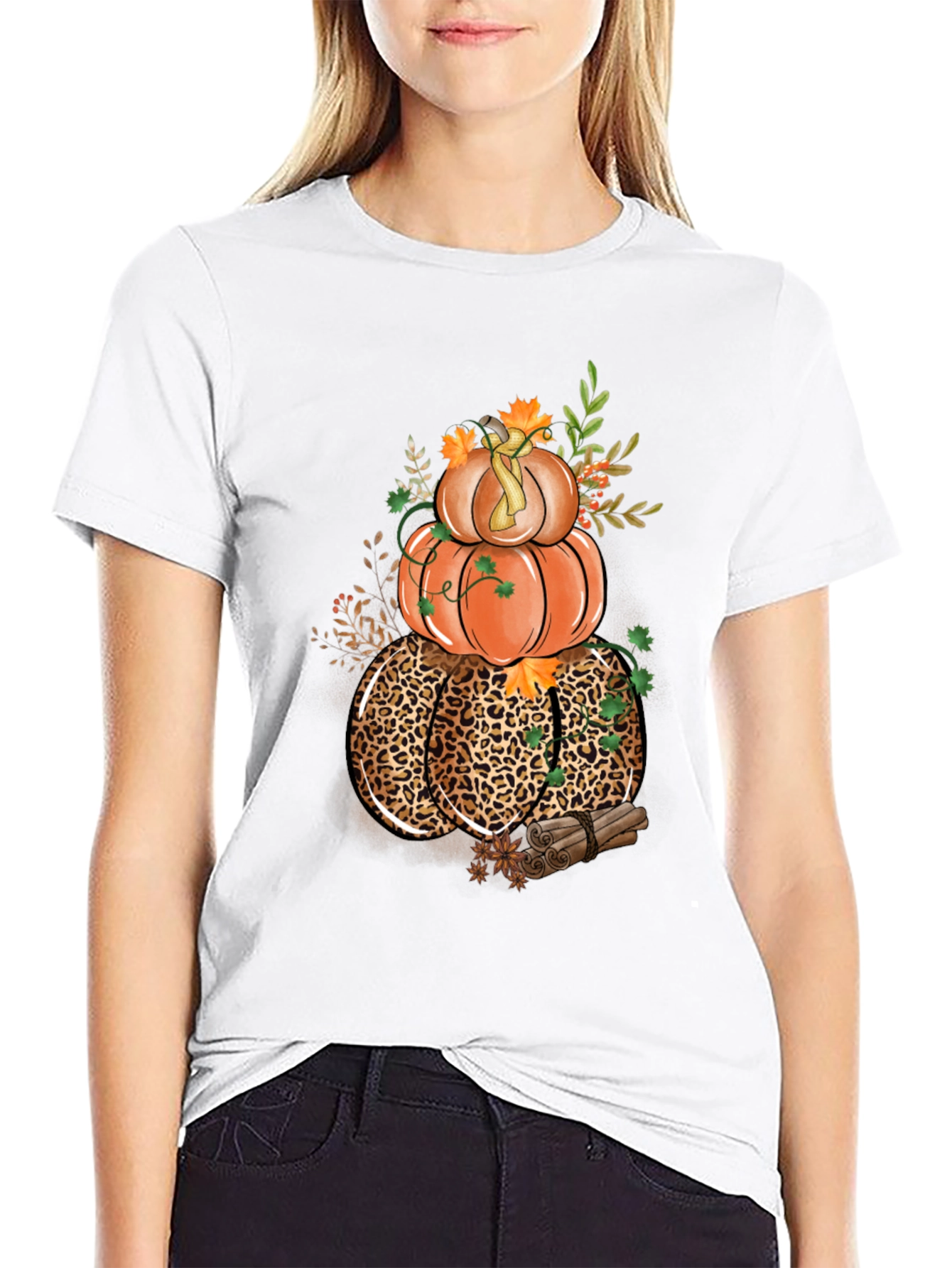 Fall Pumpkin Stack Graphic T-Shirt