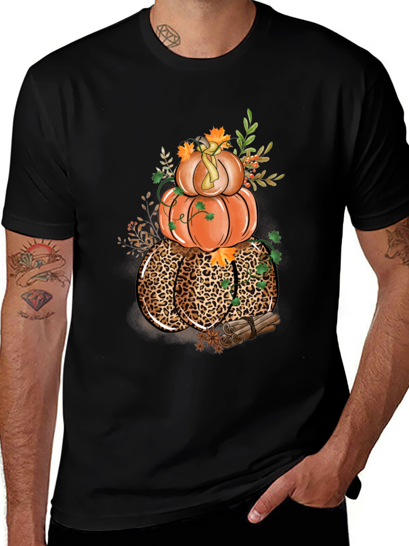 Fall Pumpkin Stack Graphic T-Shirt