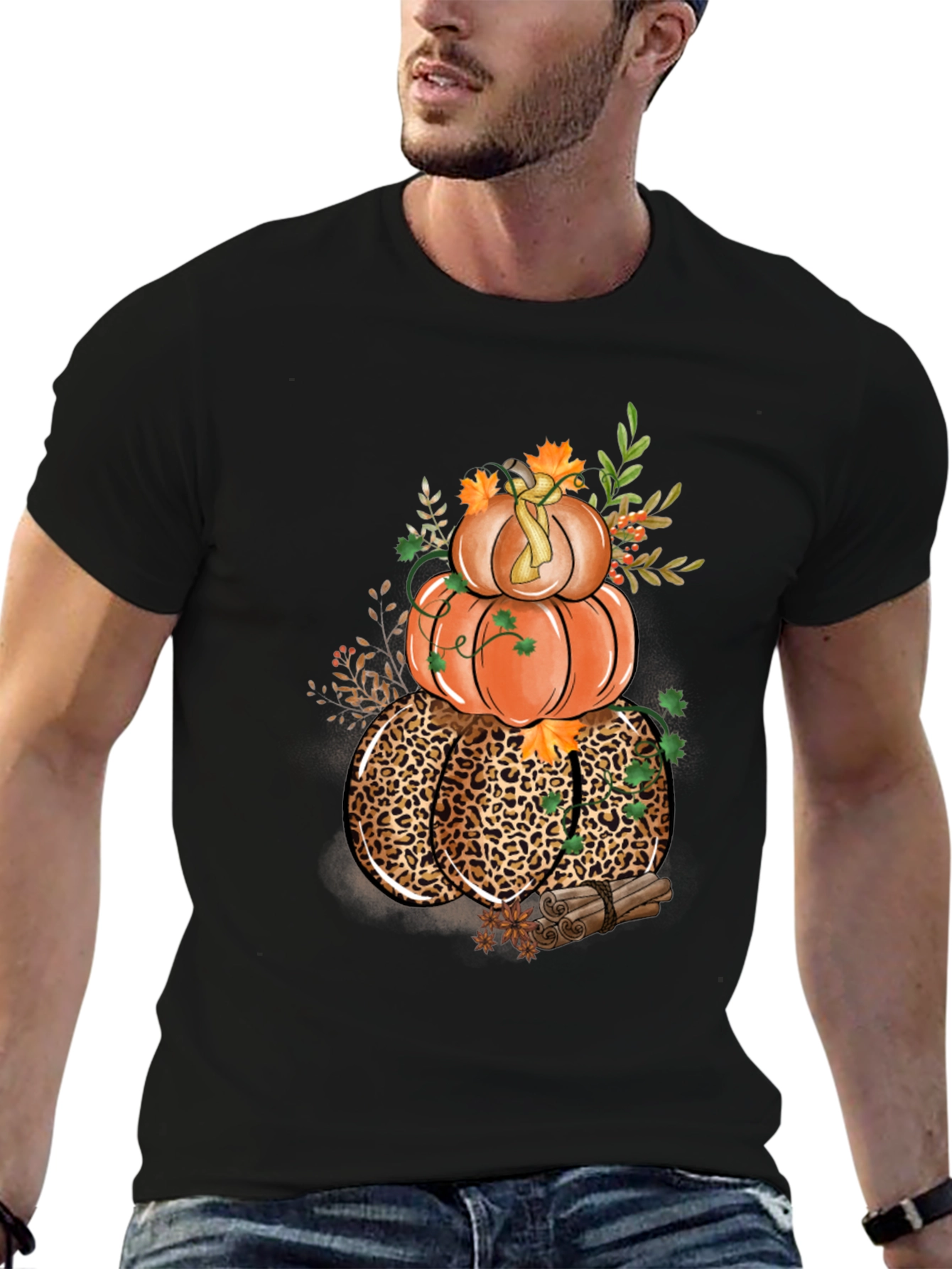 Fall Pumpkin Stack Graphic T-Shirt