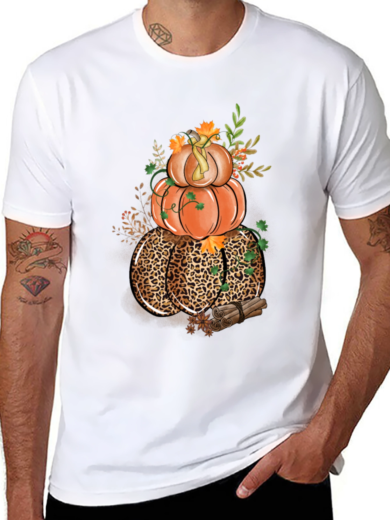 Fall Pumpkin Stack Graphic T-Shirt