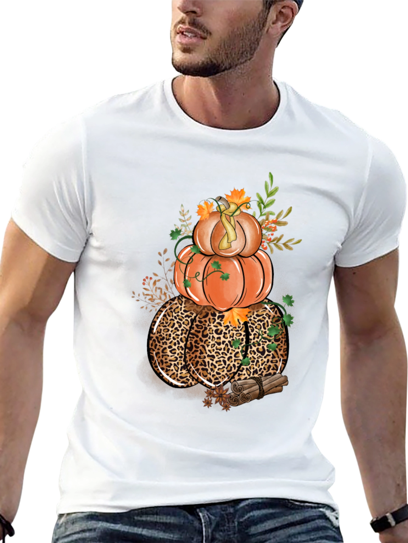 Fall Pumpkin Stack Graphic T-Shirt