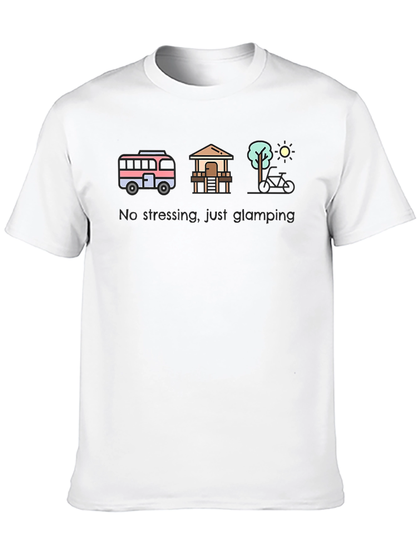 Glamping Lifestyle T-Shirt - No Stressing Just Glamping!