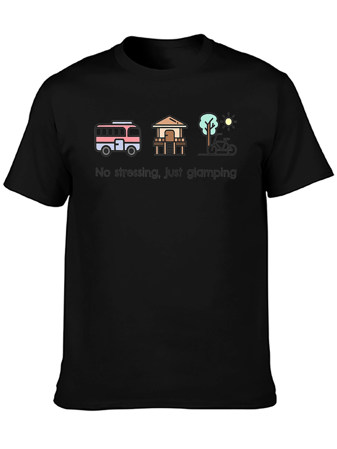 Glamping Lifestyle T-Shirt - No Stressing Just Glamping!