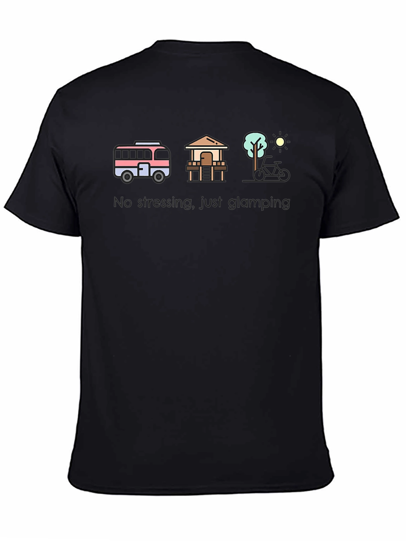Glamping Lifestyle T-Shirt - No Stressing Just Glamping!
