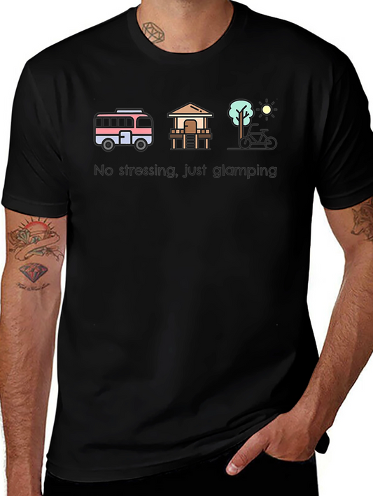 Glamping Lifestyle T-Shirt - No Stressing Just Glamping!