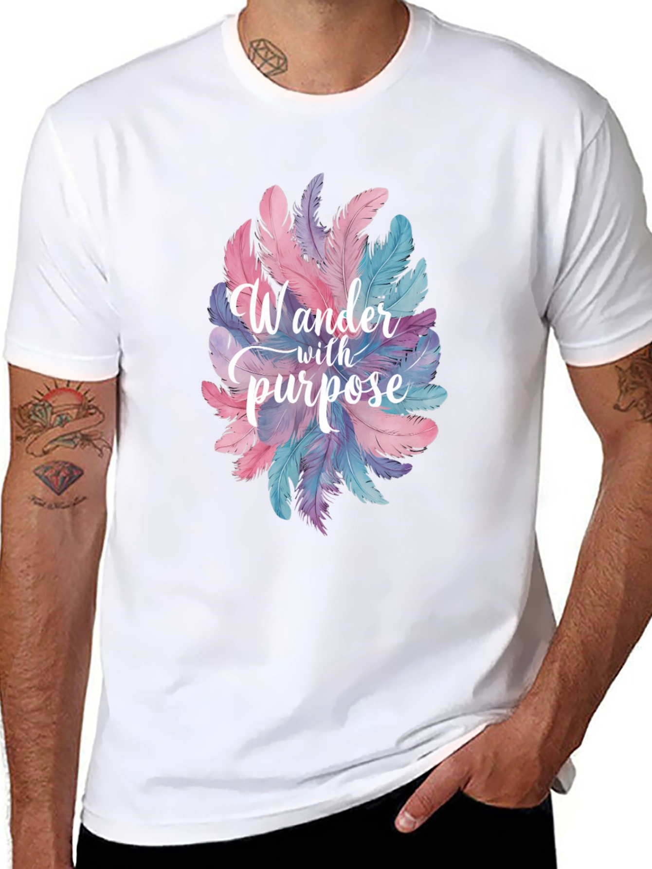 Wander With Purpose Feather Graphic T-Shirt
