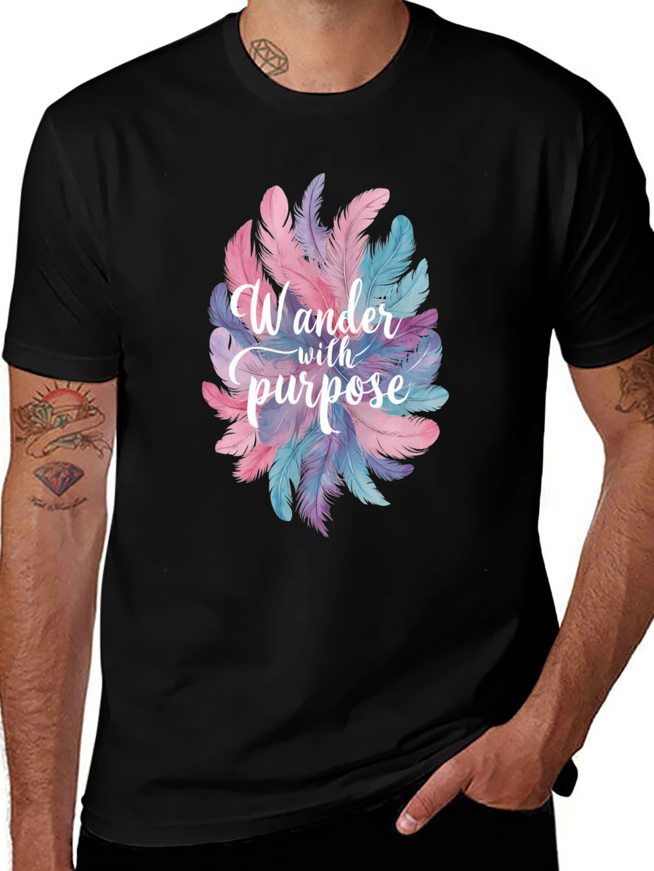 Wander With Purpose Feather Graphic T-Shirt