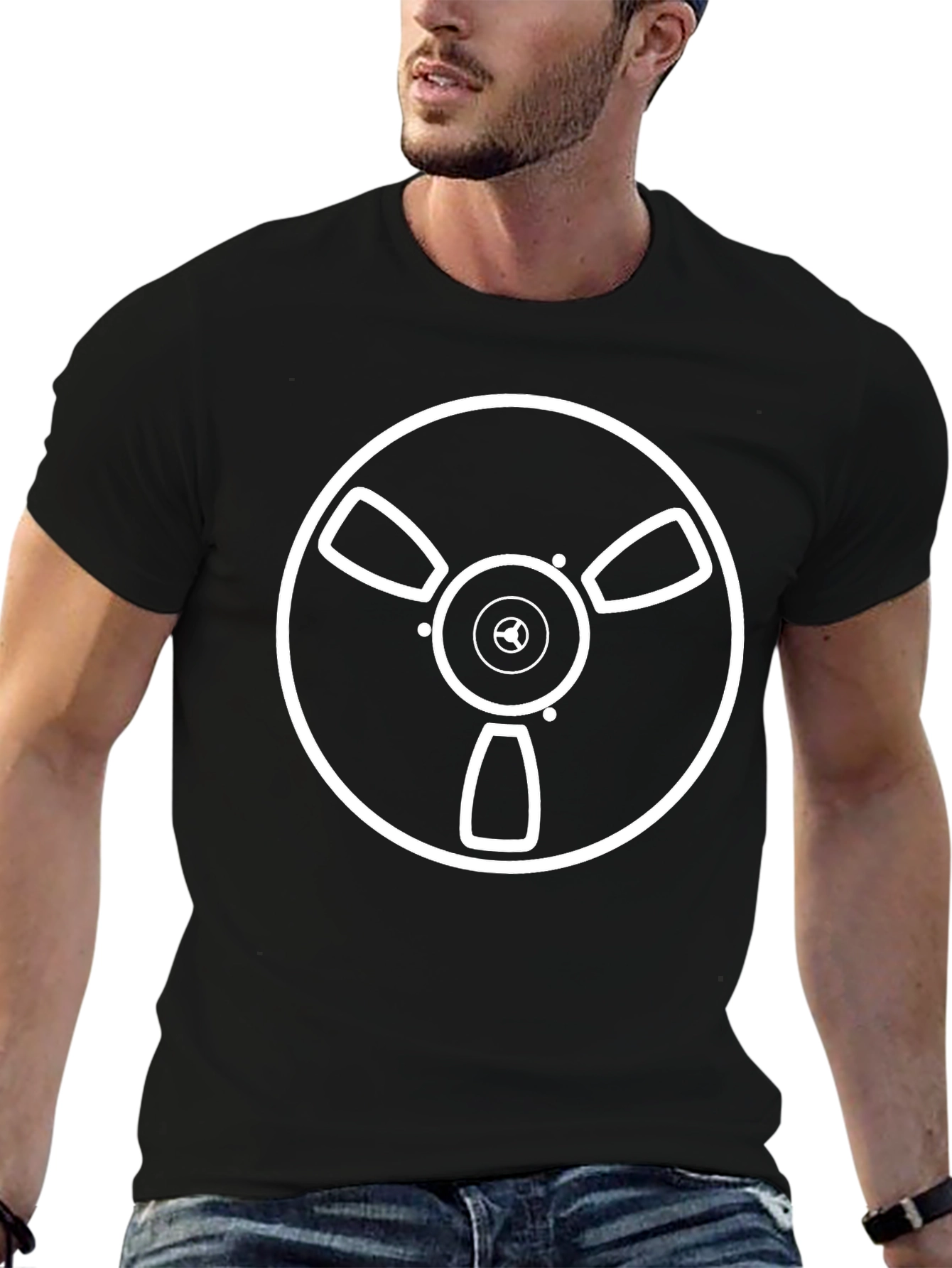 Reel-to-Reel Graphic Tee - Black Cotton T-Shirt