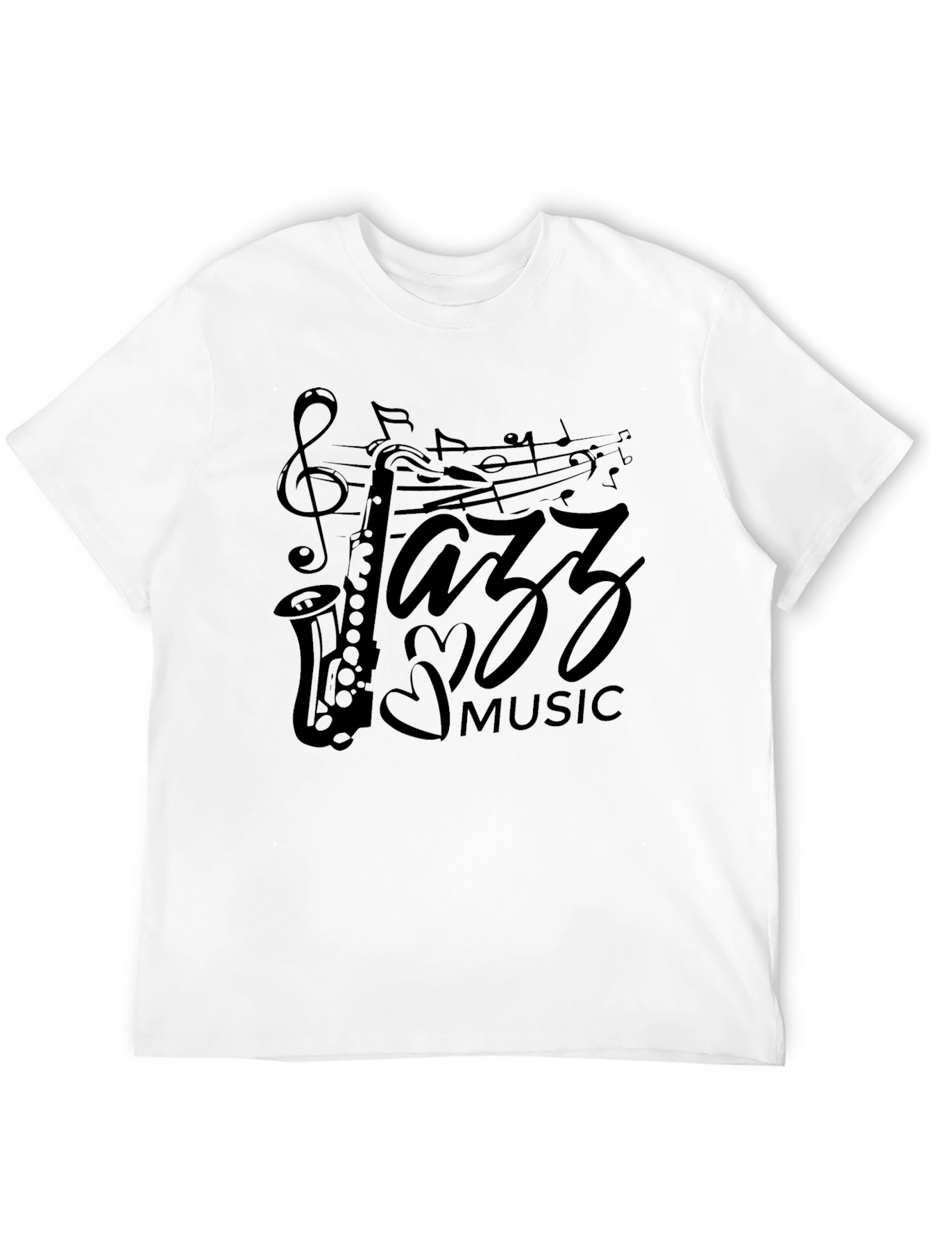 Jazz Music Black Graphic Tee