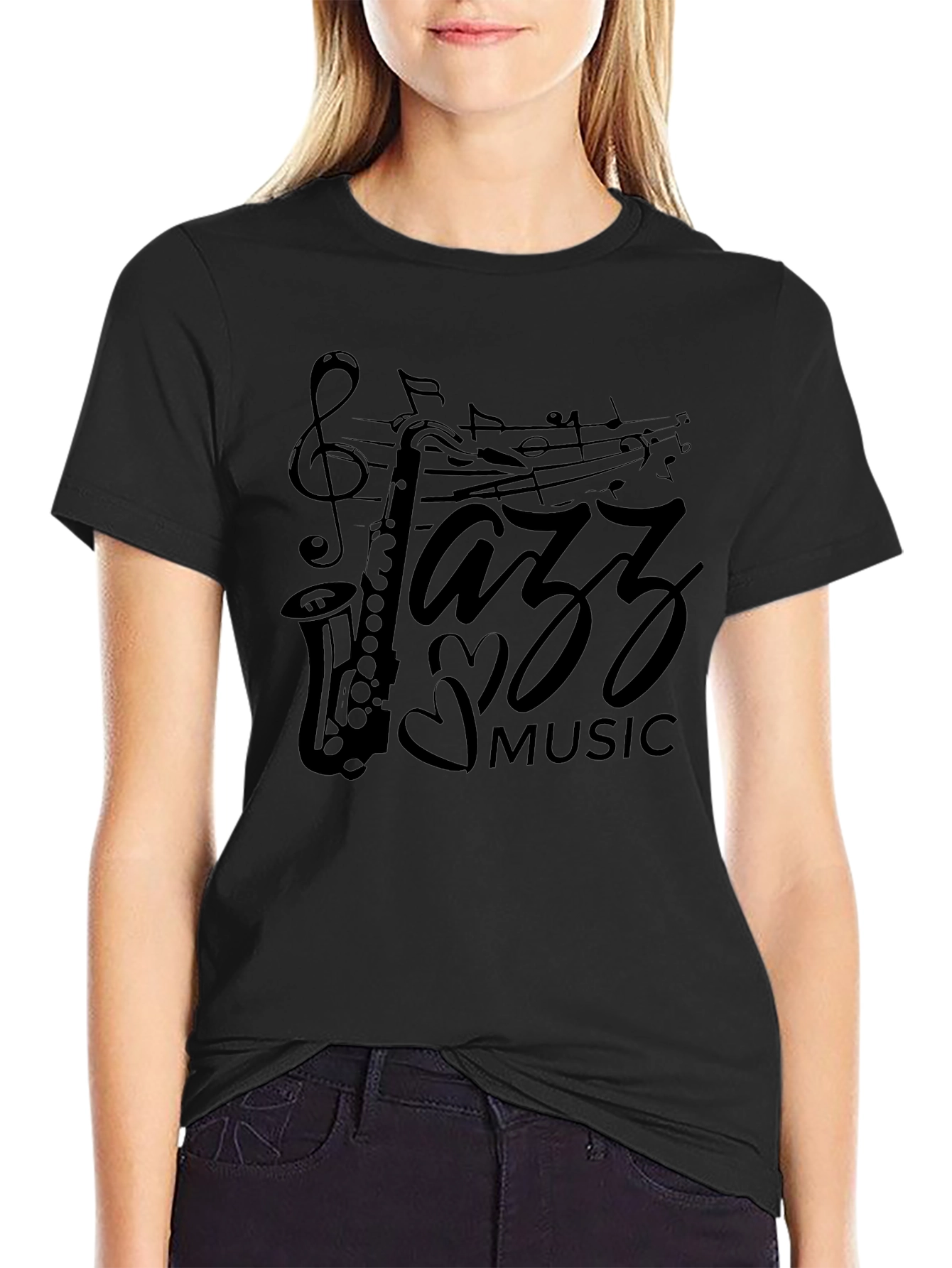 Jazz Music Black Graphic Tee