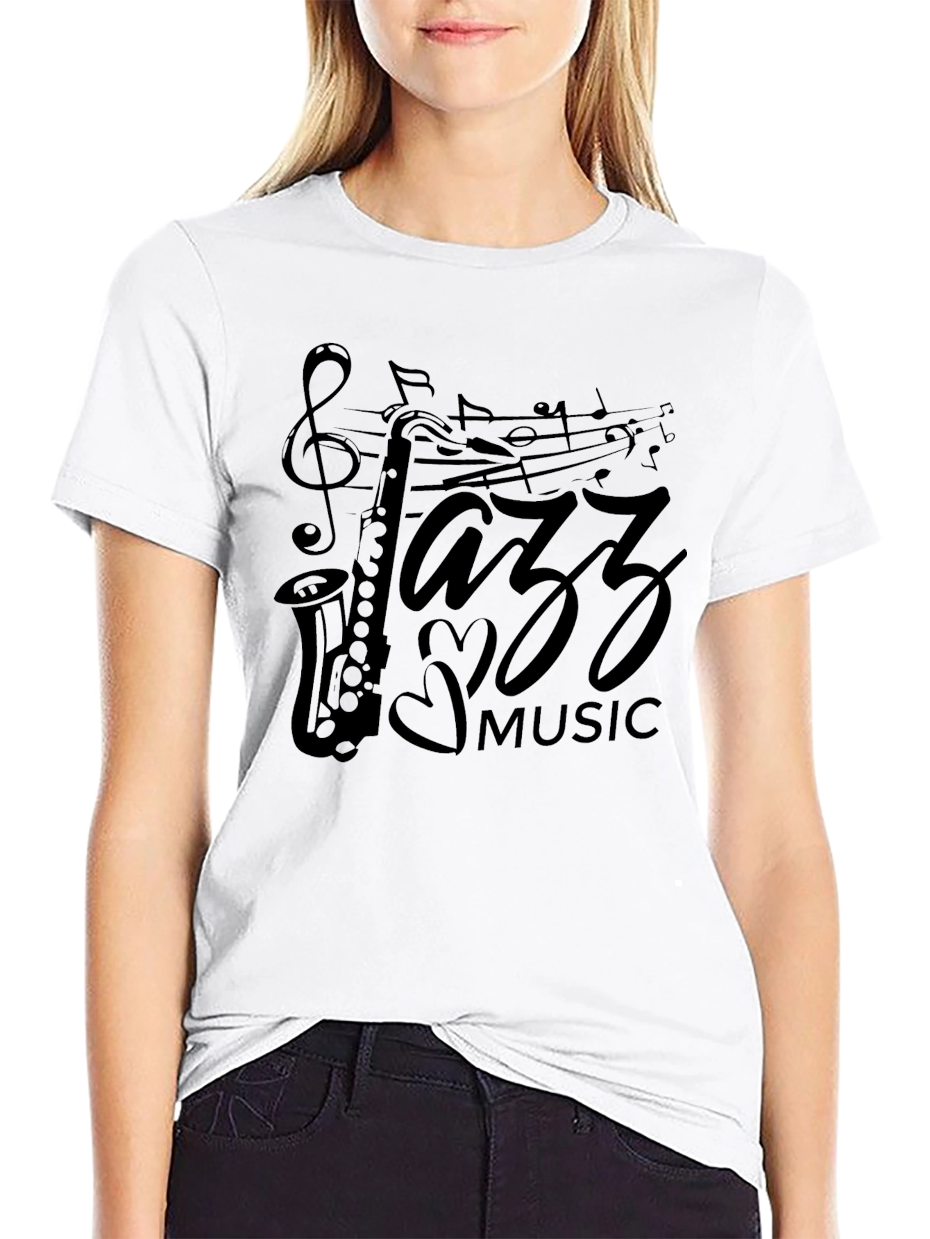 Jazz Music Black Graphic Tee