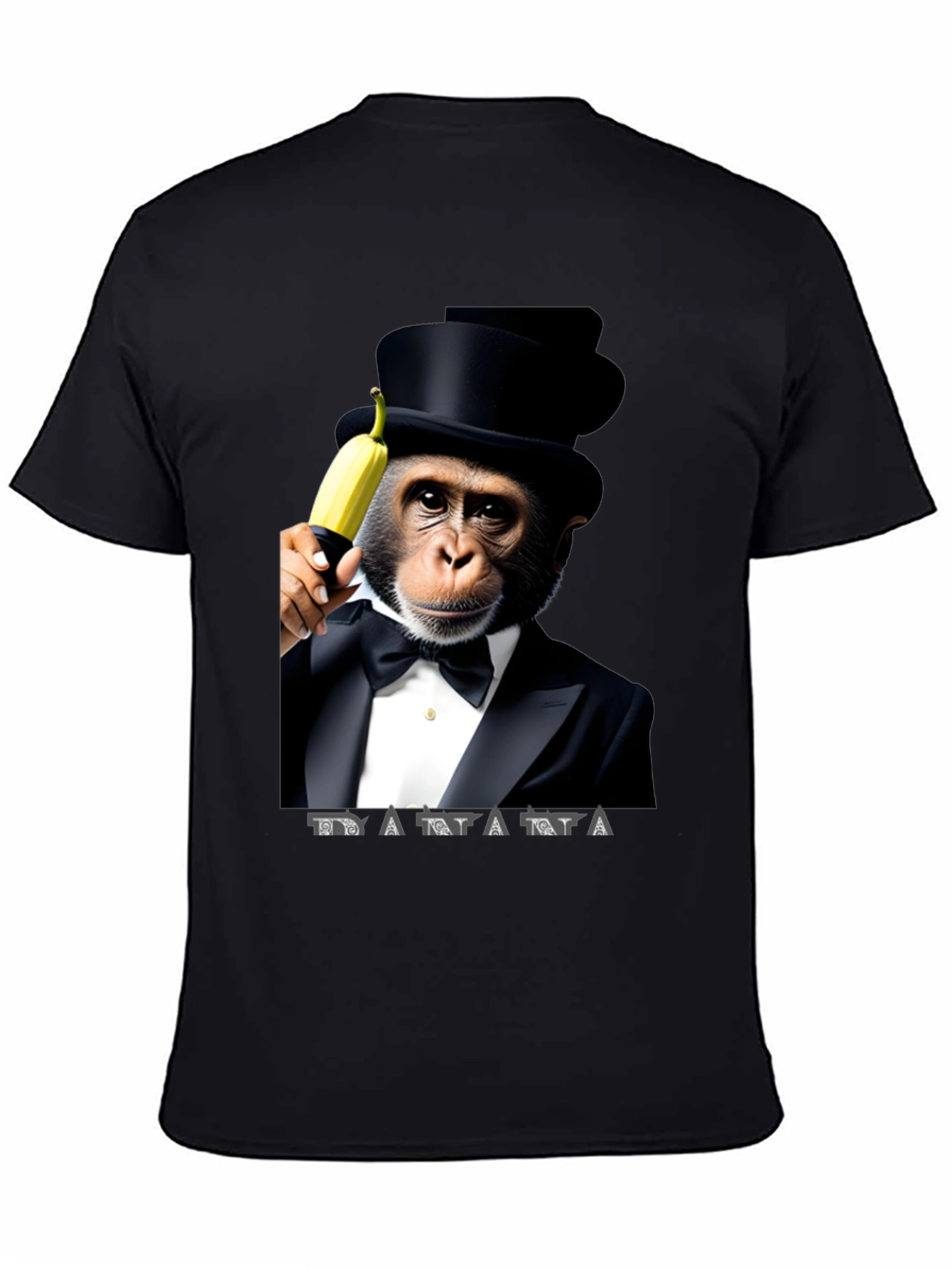 Chimpanzee Tuxedo Banana Graphic T-Shirt
