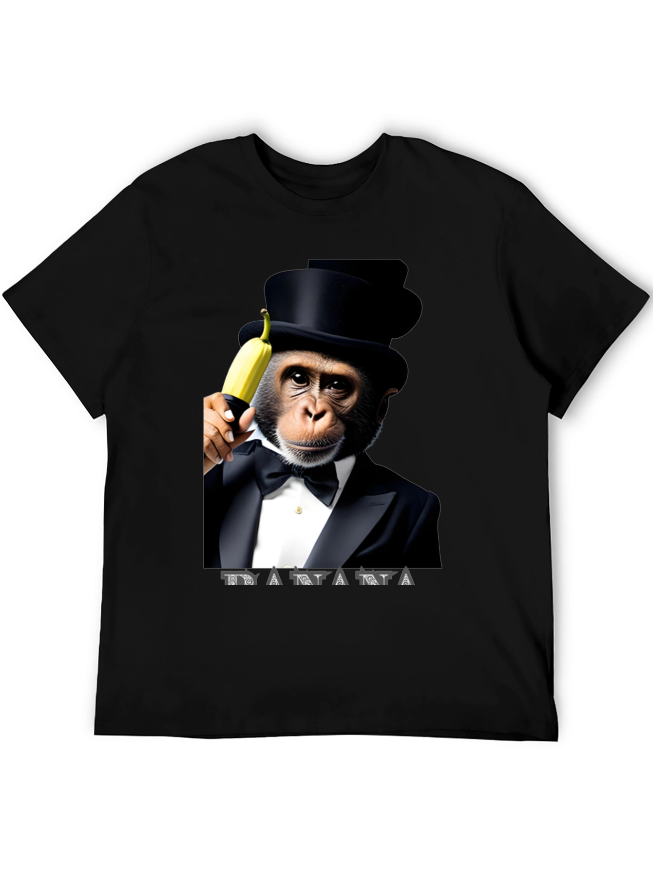 Chimpanzee Tuxedo Banana Graphic T-Shirt