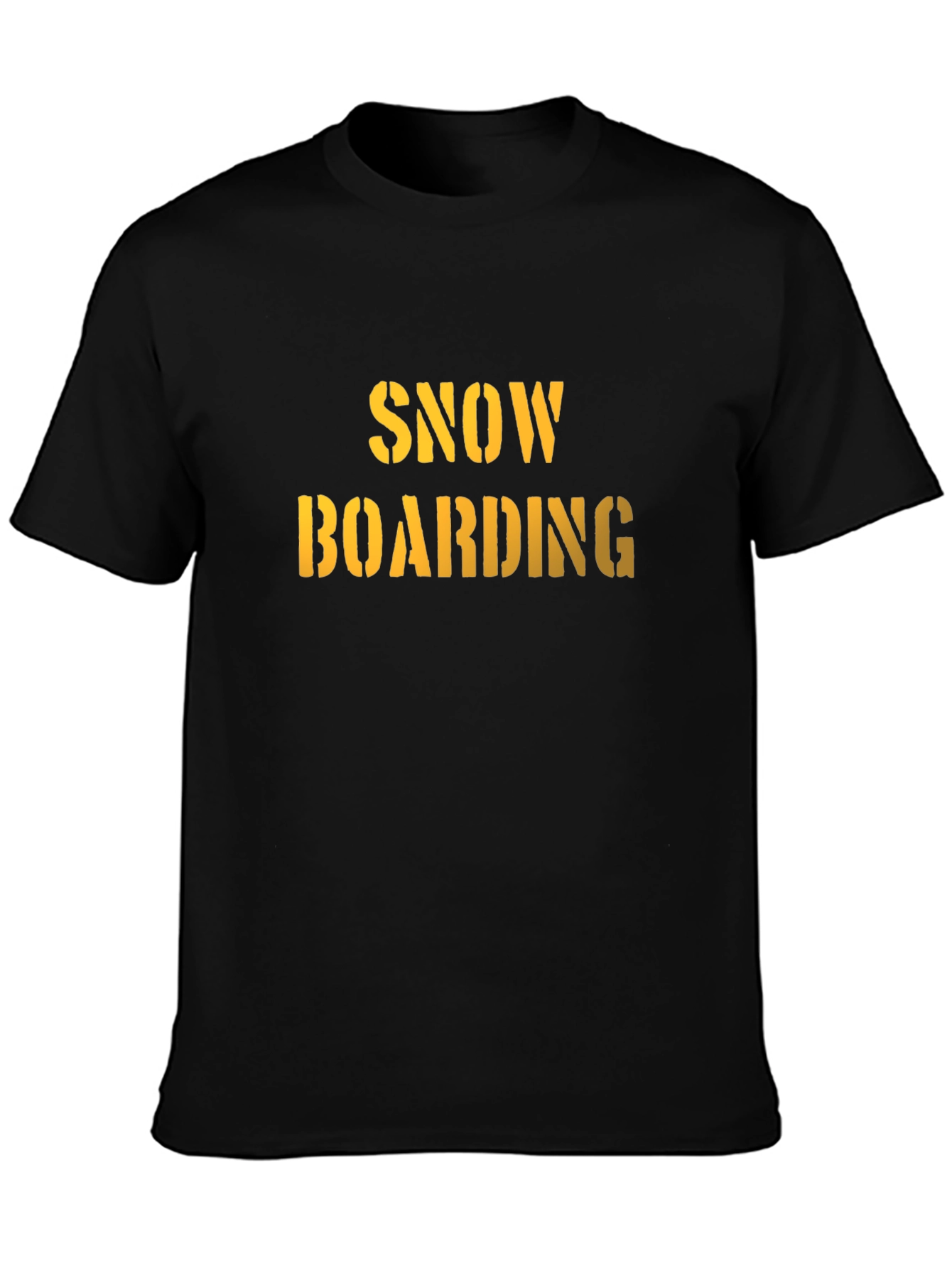 Snowboarding Graphic Tee - Black Cotton Comfort