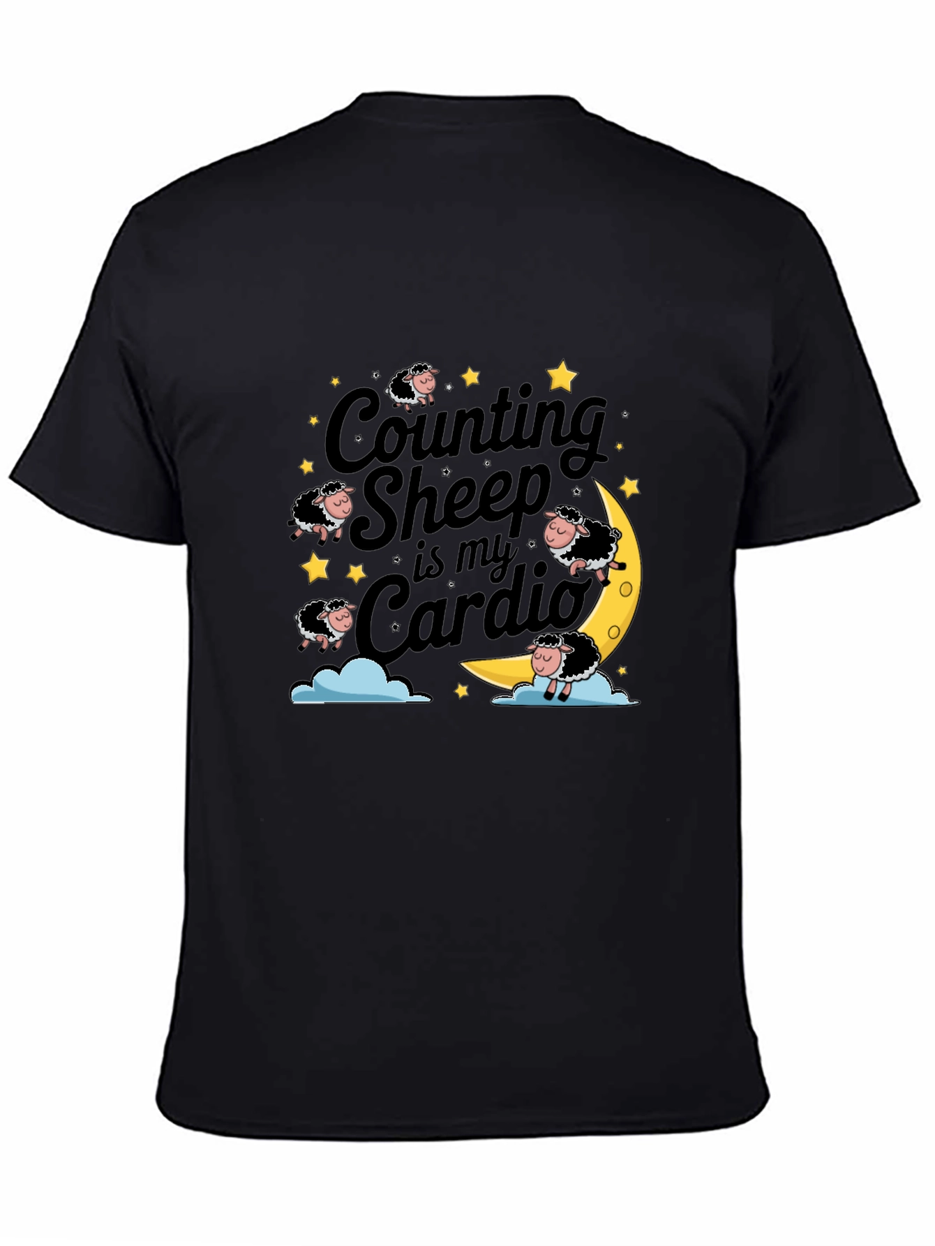 Counting Sheep Cardio Black Graphic Tee