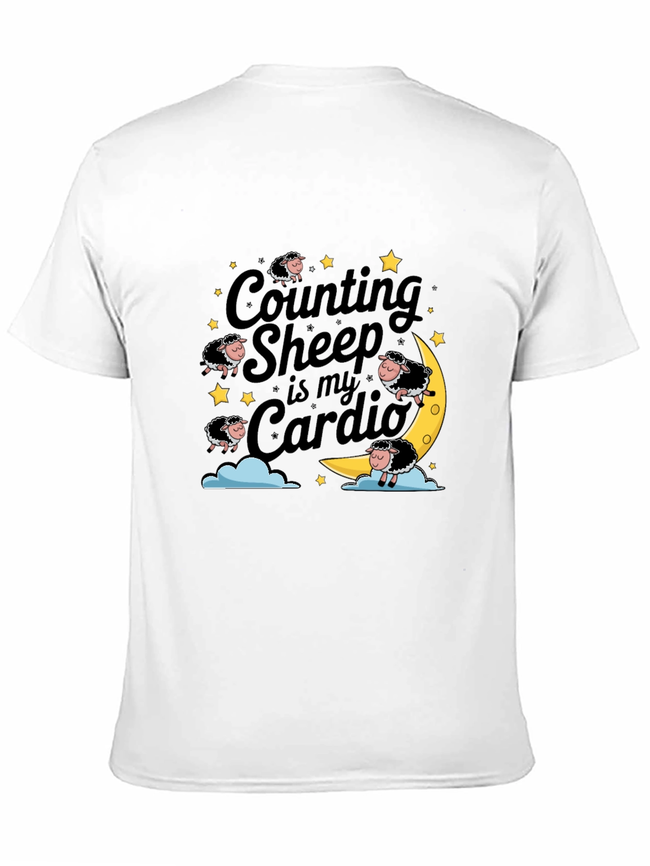 Counting Sheep Cardio Black Graphic Tee