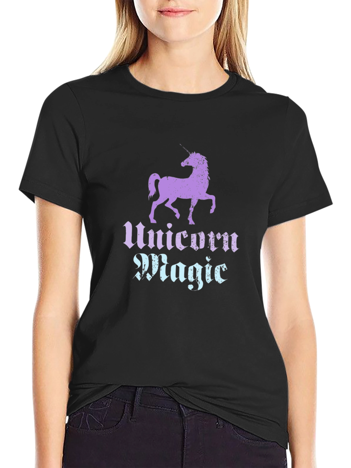 Unicorn Magic Graphic Tee - Black