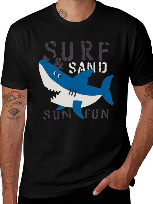 Surf & Sand Fun Shark Graphic Tee - Black