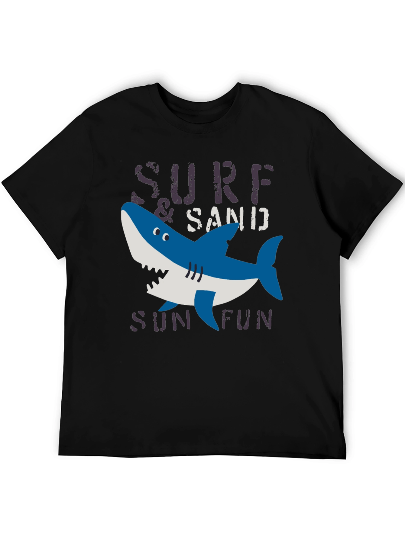 Surf & Sand Fun Shark Graphic Tee - Black