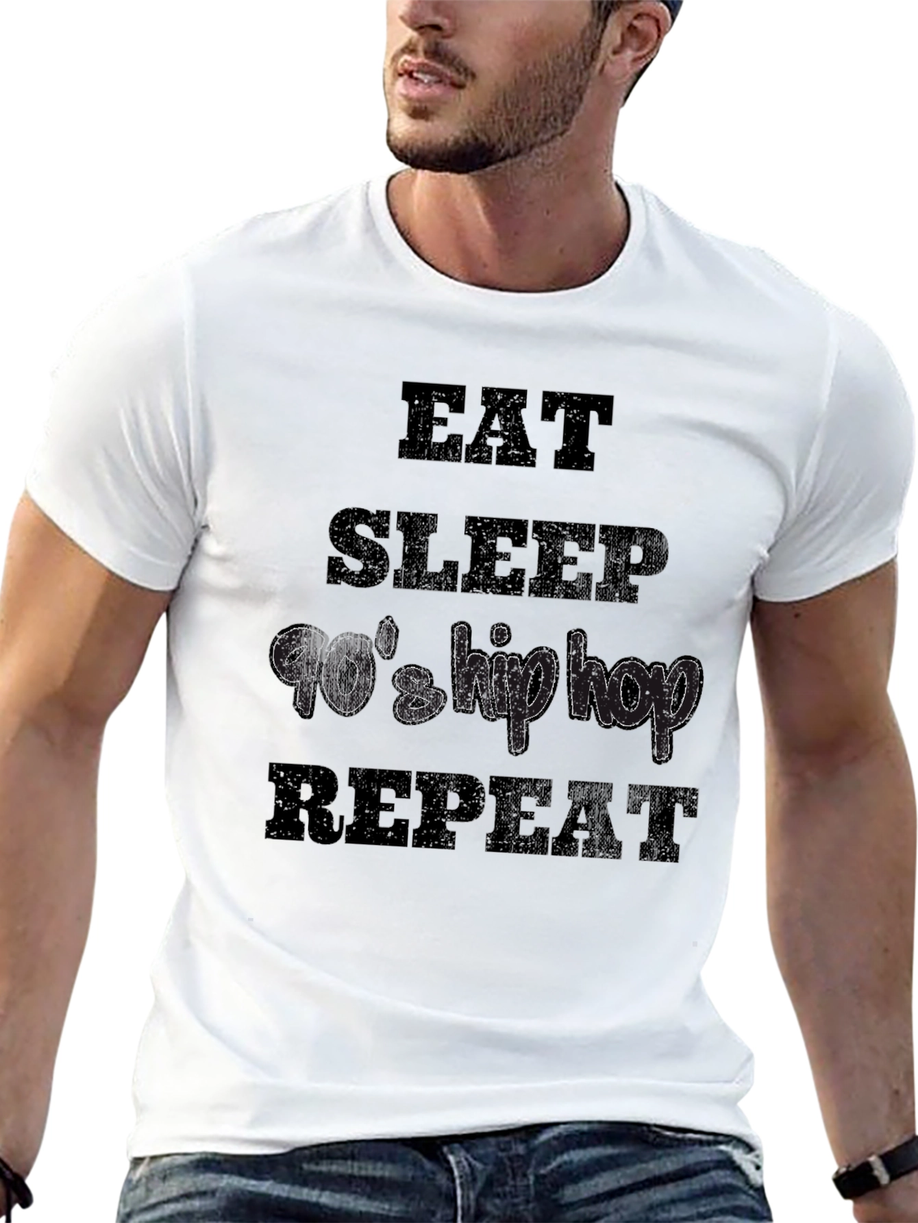 Eat Sleep 90s Hip Hop Repeat Graphic Tee