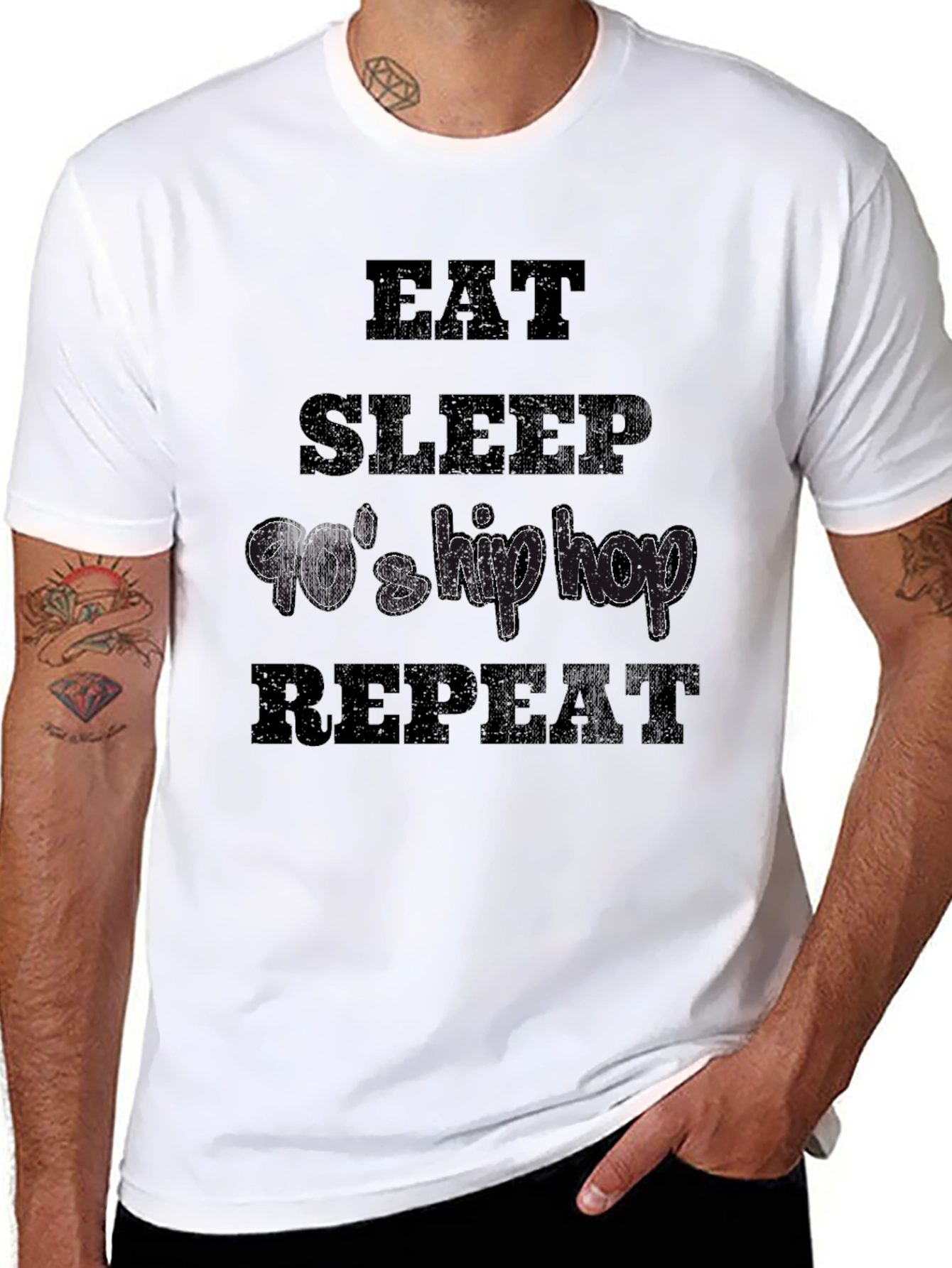 Eat Sleep 90s Hip Hop Repeat Graphic Tee