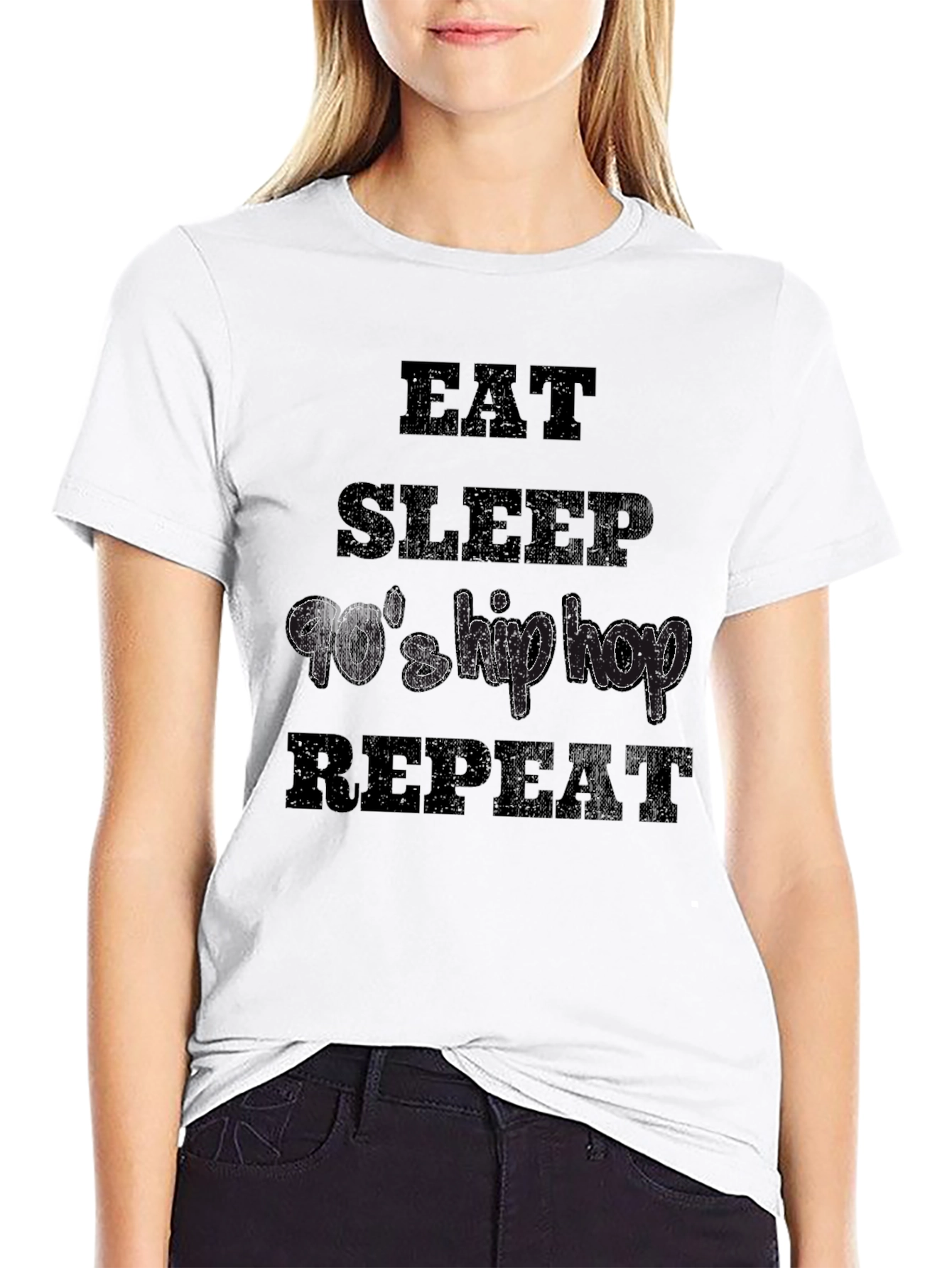 Eat Sleep 90s Hip Hop Repeat Graphic Tee