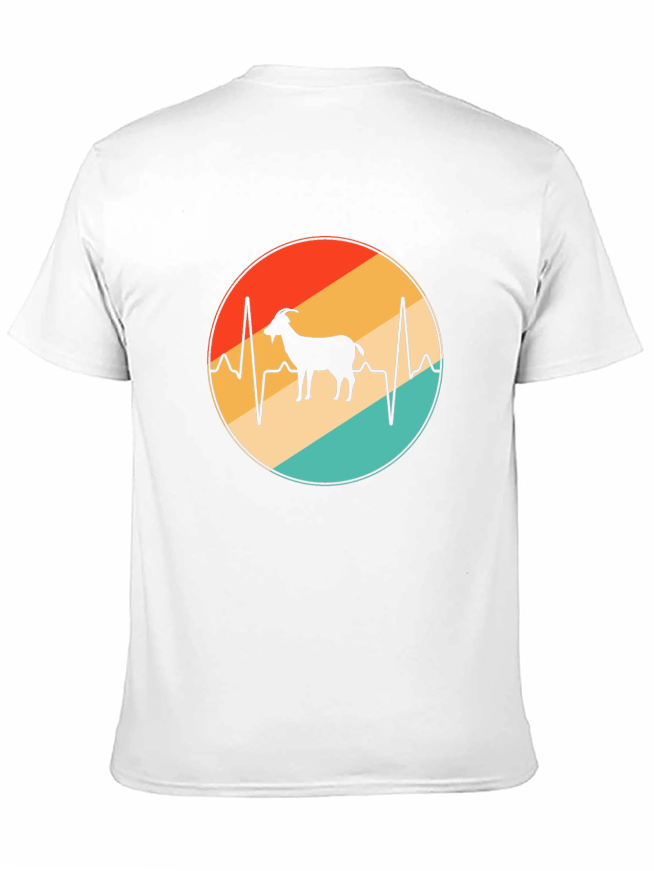 Retro Goat Heartbeat Graphic T-Shirt