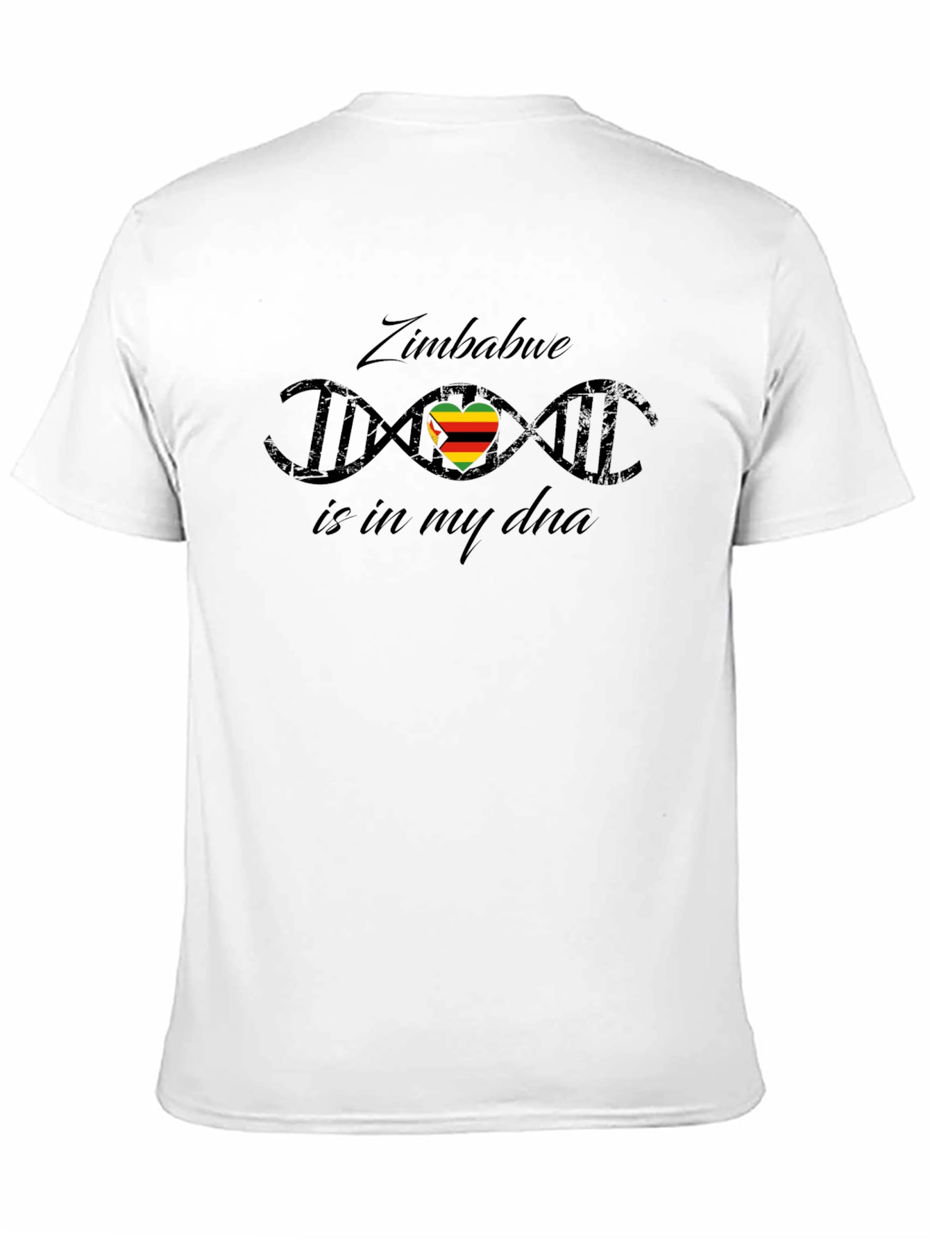 Zimbabwe DNA Heart T-Shirt - Black