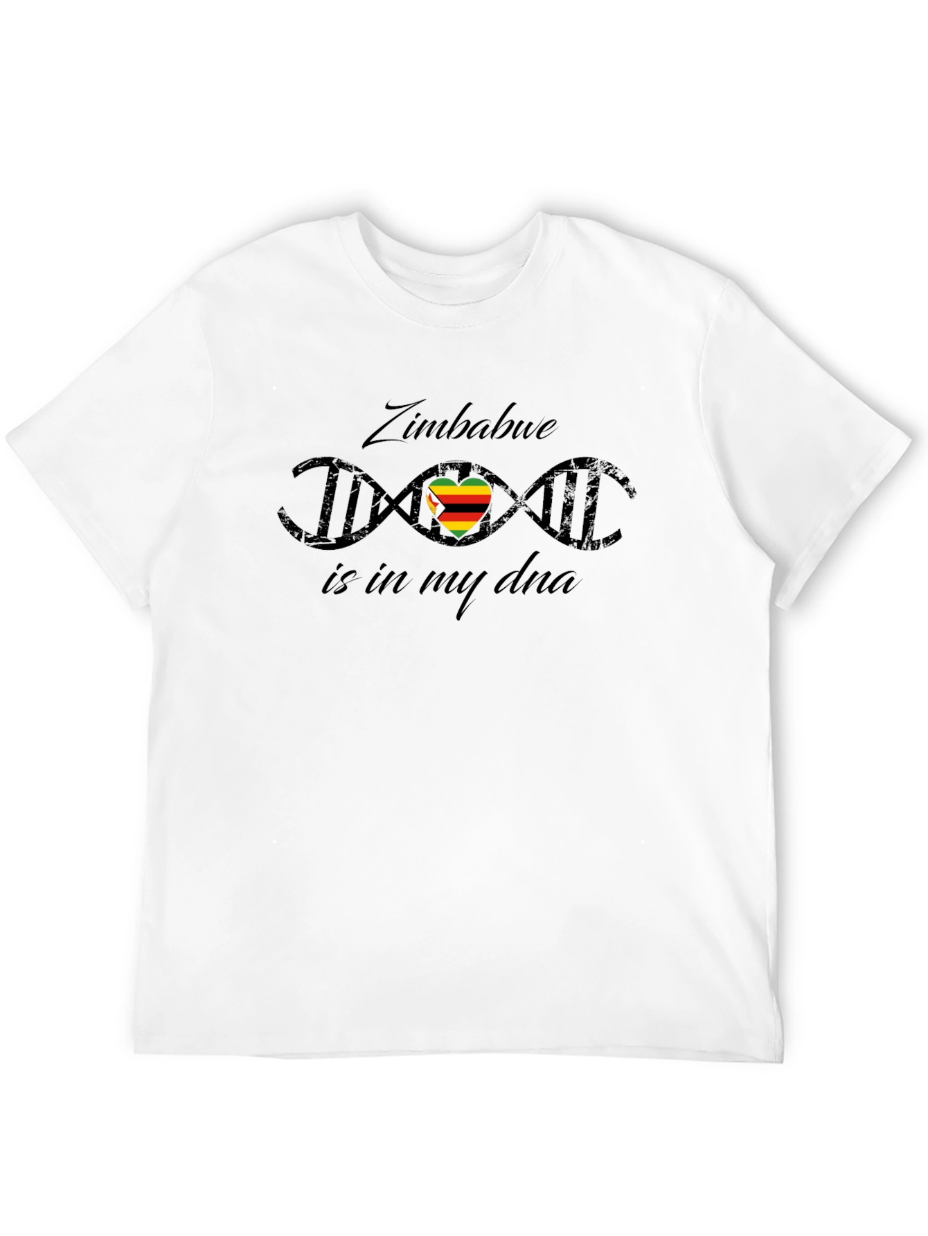 Zimbabwe DNA Heart T-Shirt - Black