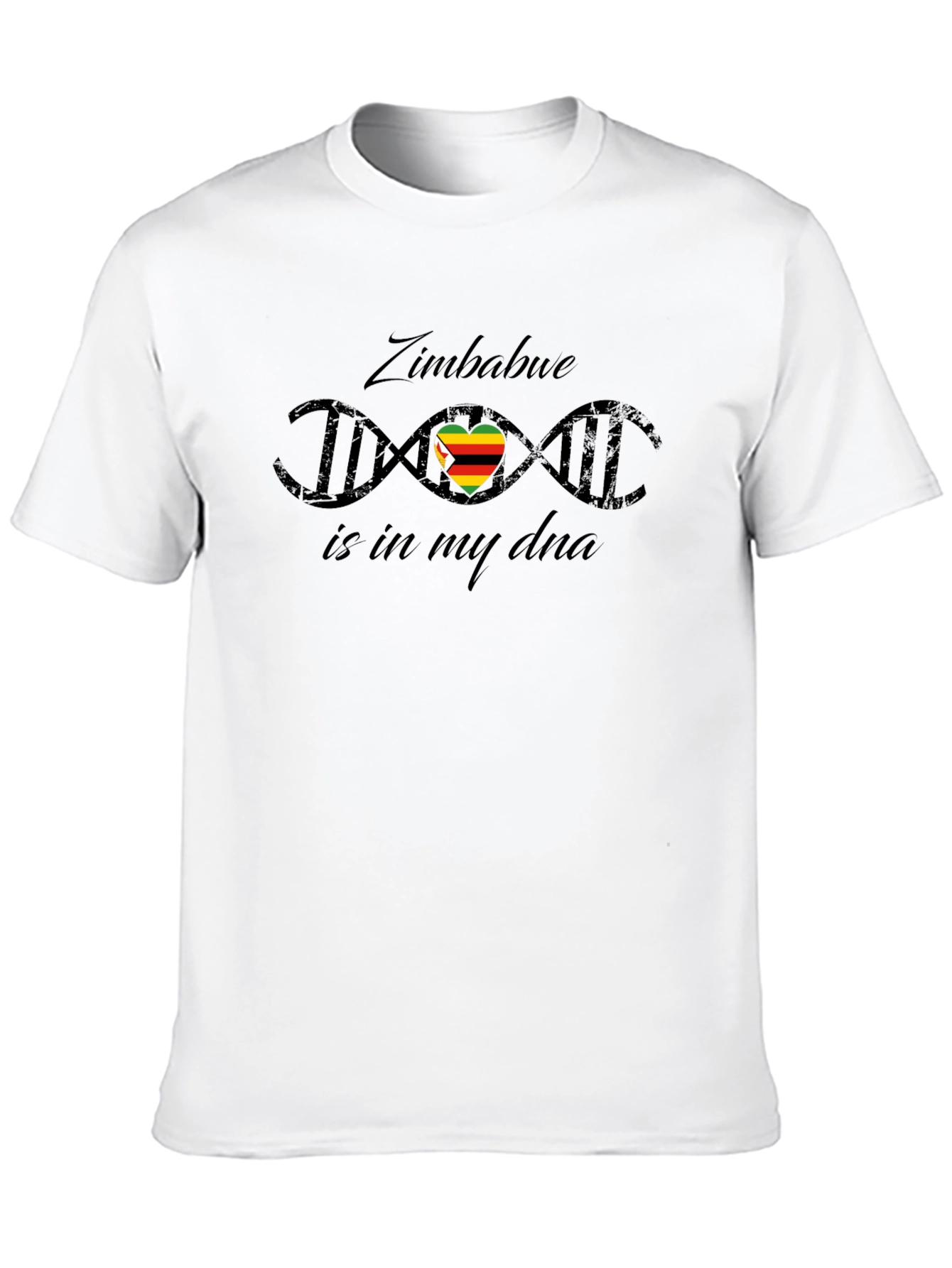 Zimbabwe DNA Heart T-Shirt - Black