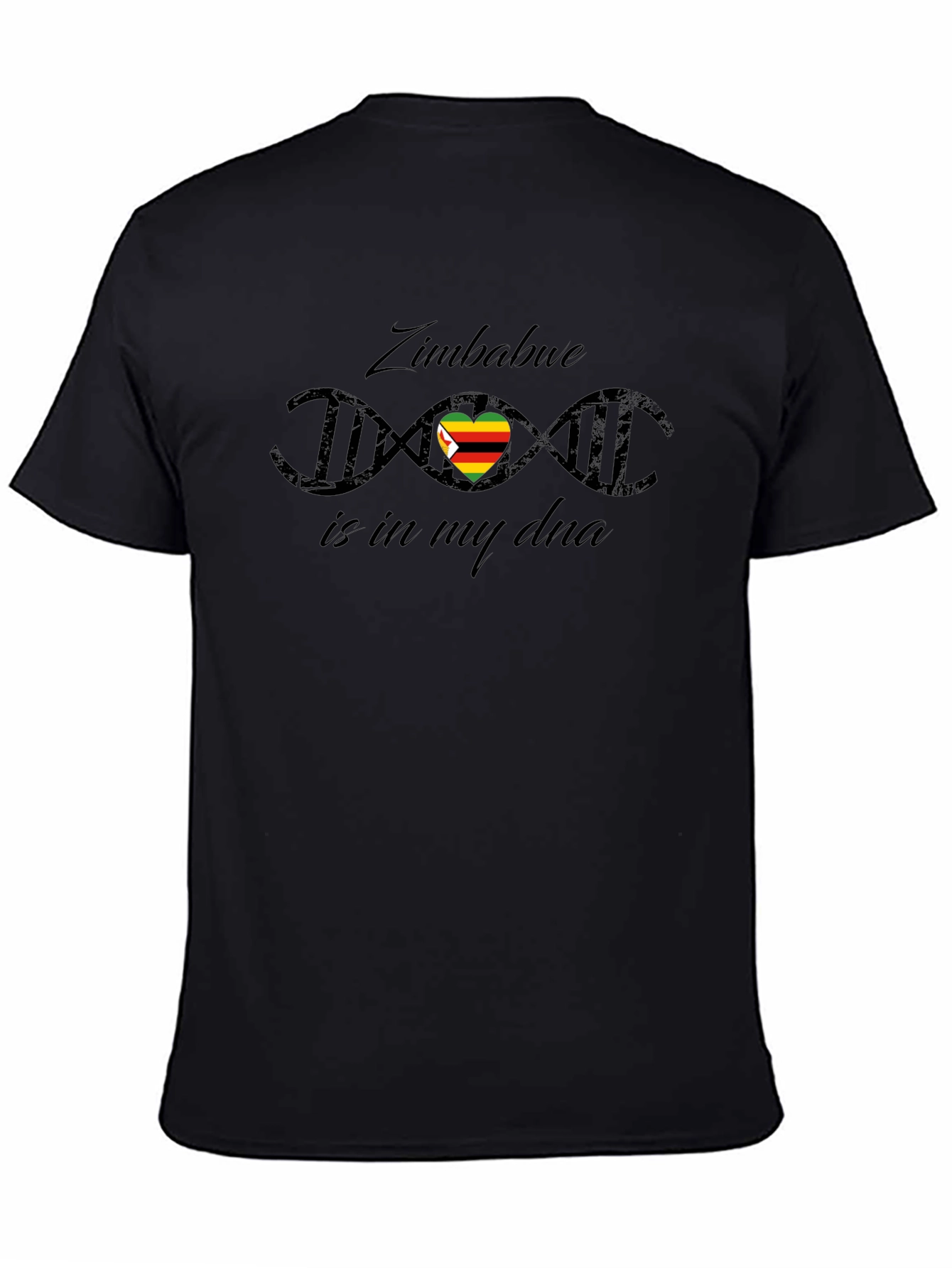 Zimbabwe DNA Heart T-Shirt - Black