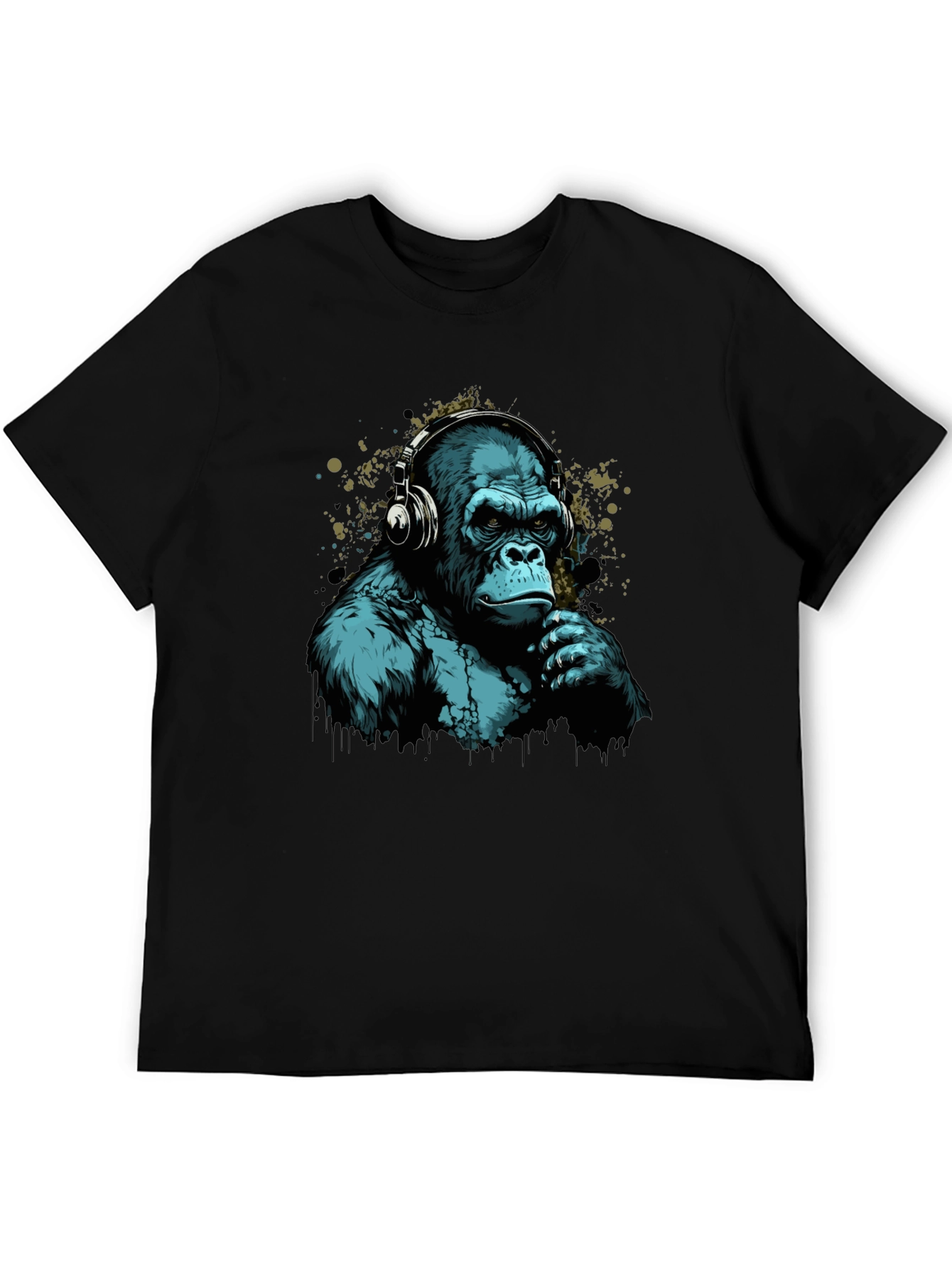 Cool Gorilla Headphones Graphic T-Shirt