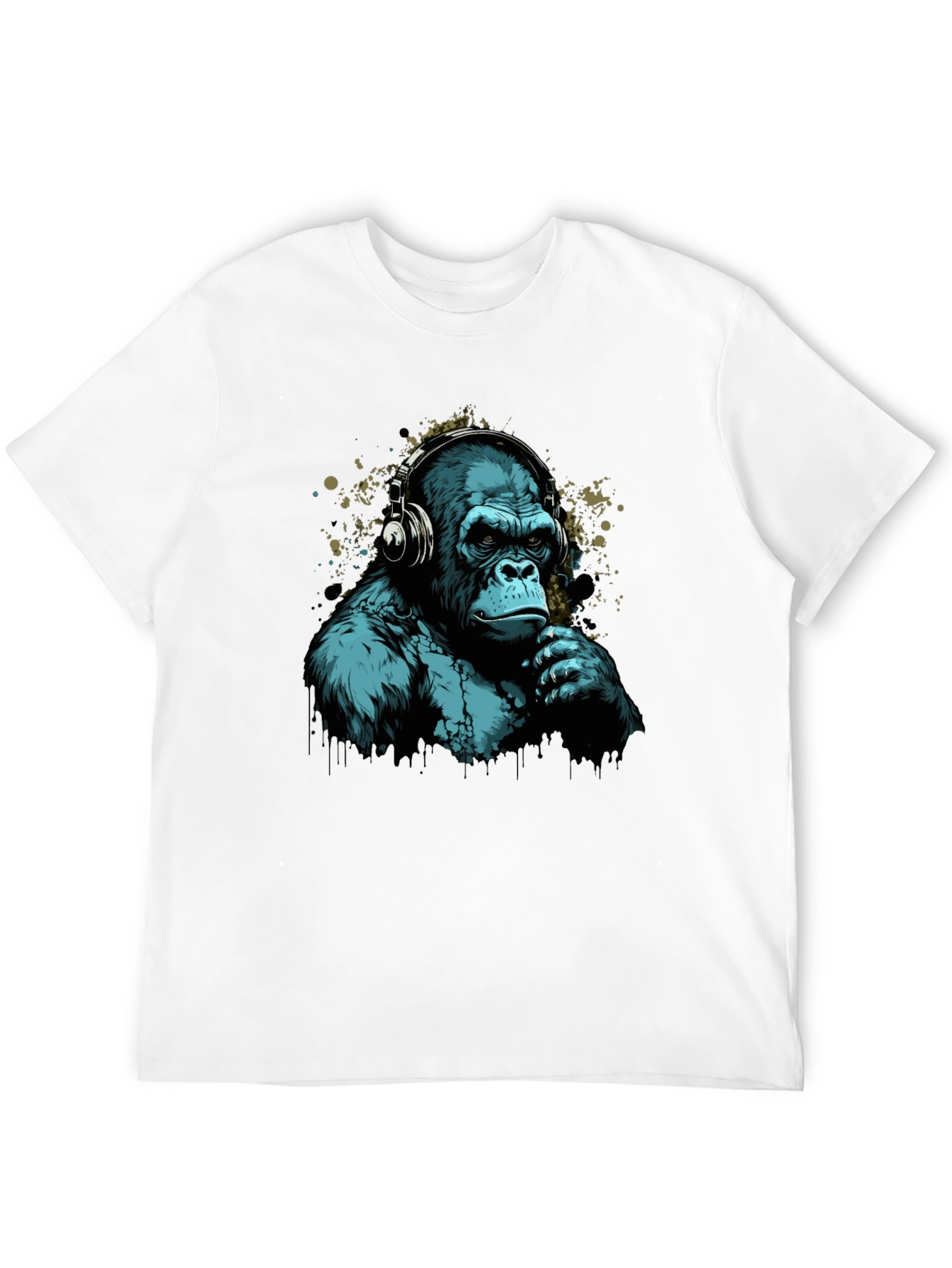 Cool Gorilla Headphones Graphic T-Shirt