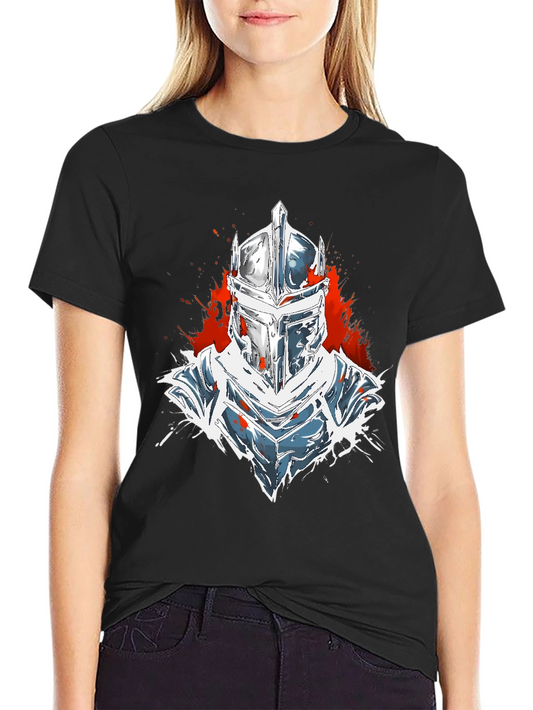 Knight Helmet Graphic Black T-Shirt