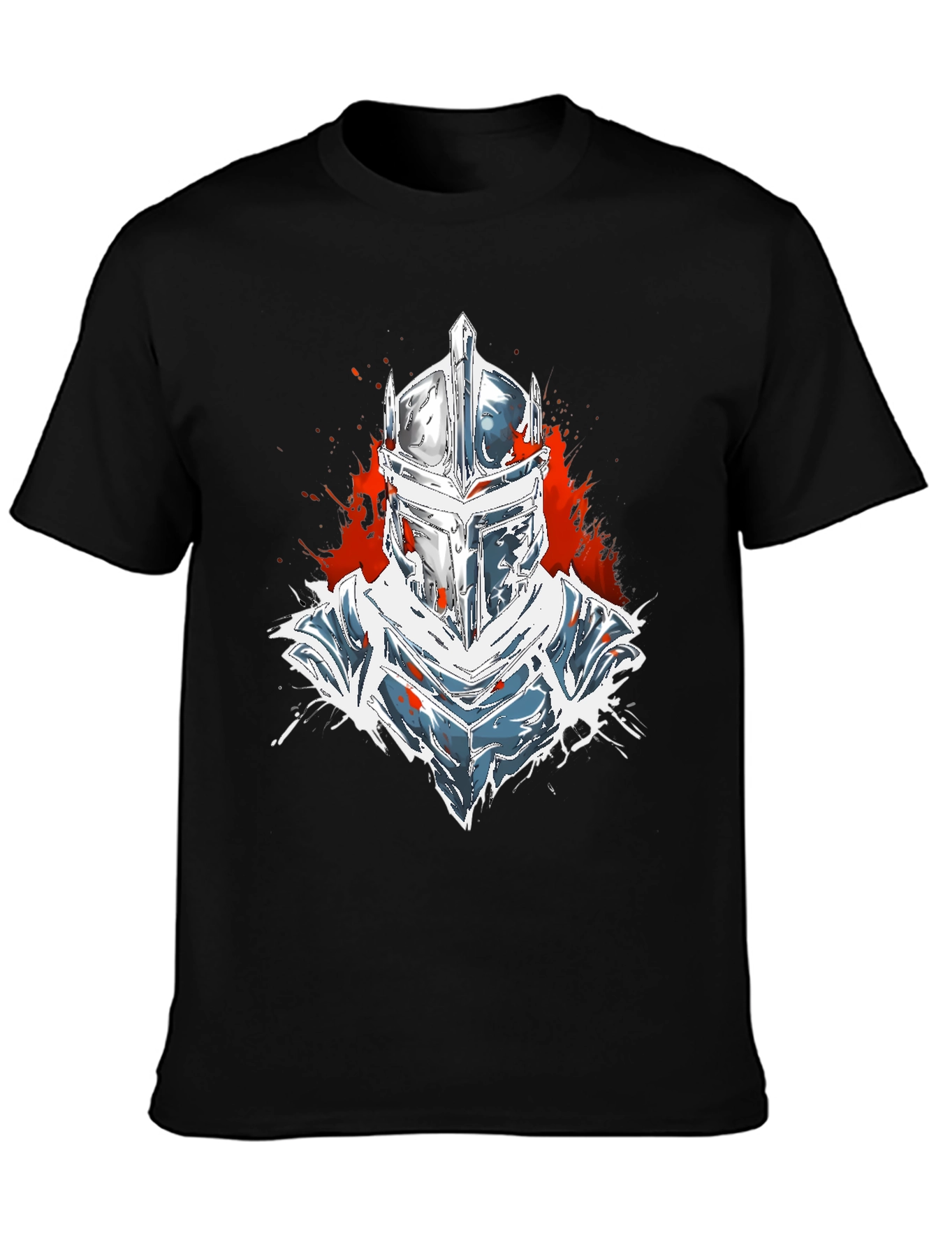 Knight Helmet Graphic Black T-Shirt