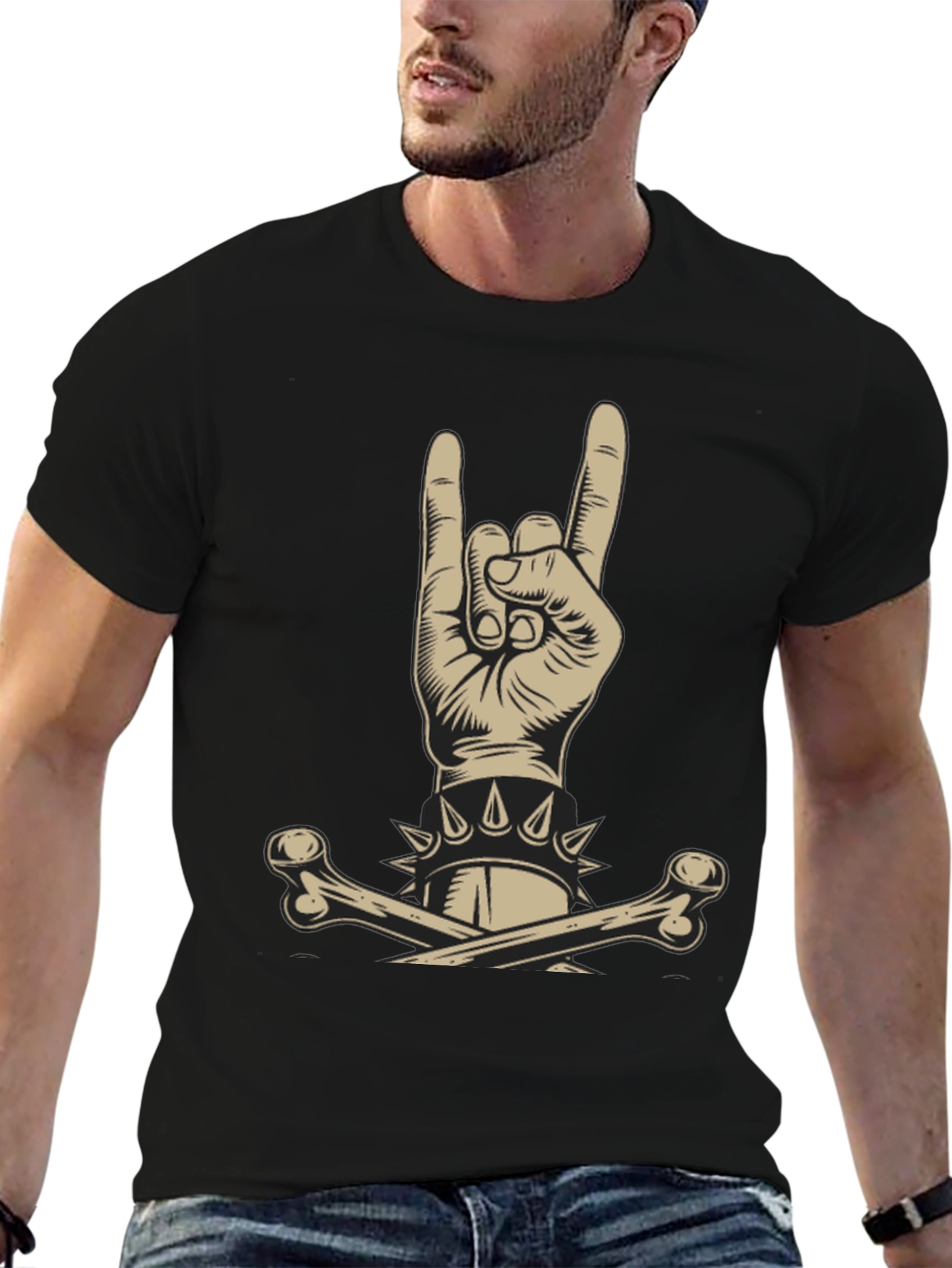 Rock On Graphic T-Shirt - Skull & Bones Design
