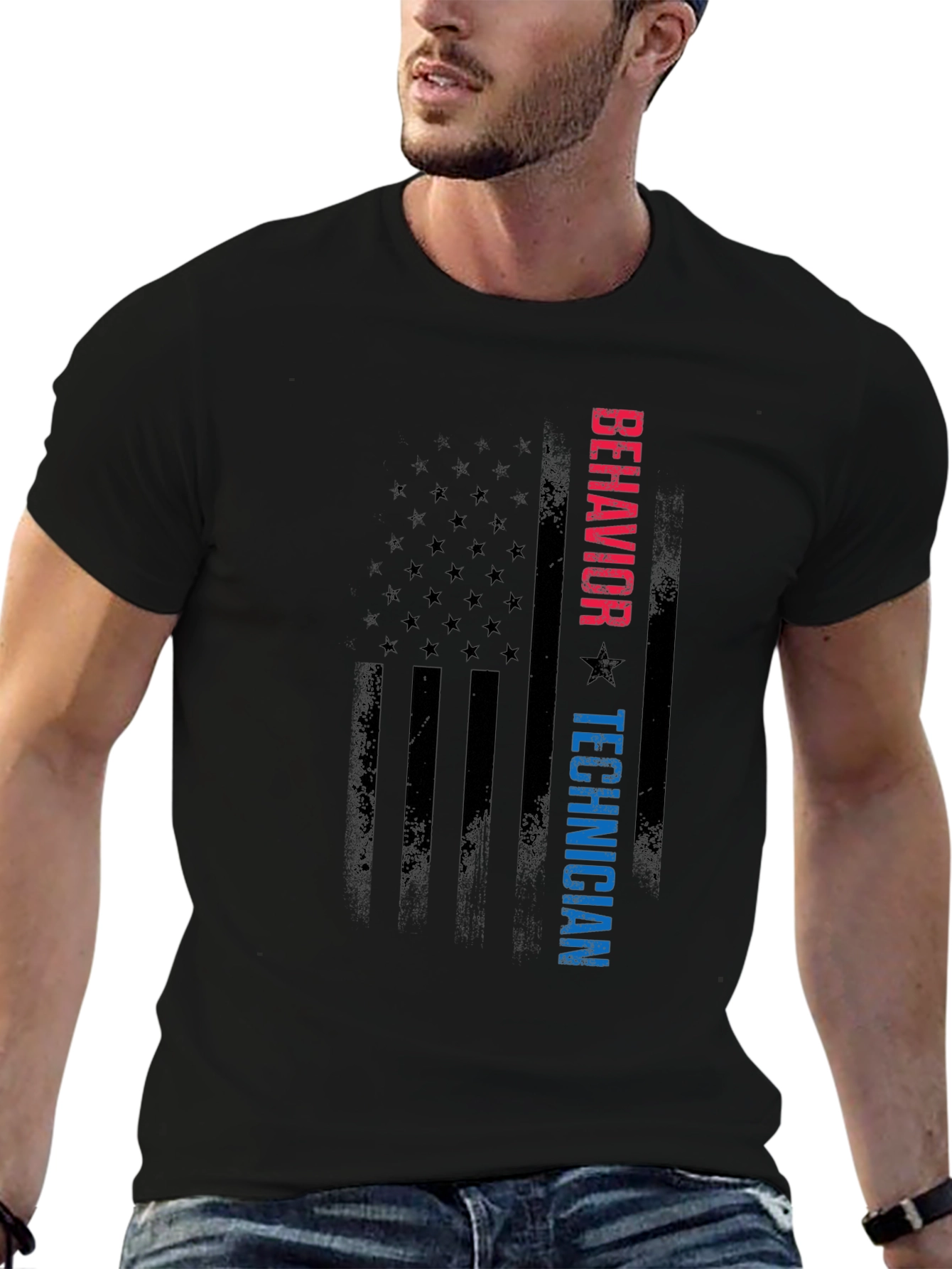 Behavior Technician American Flag T-Shirt