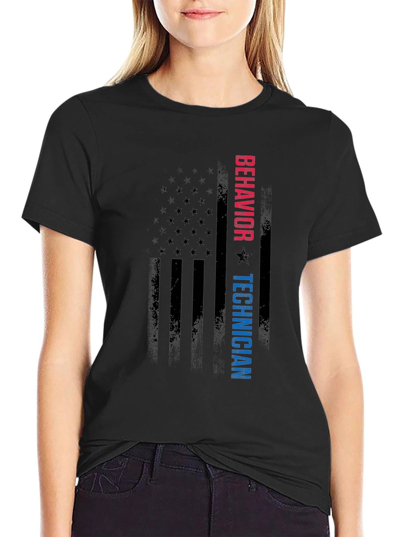 Behavior Technician American Flag T-Shirt