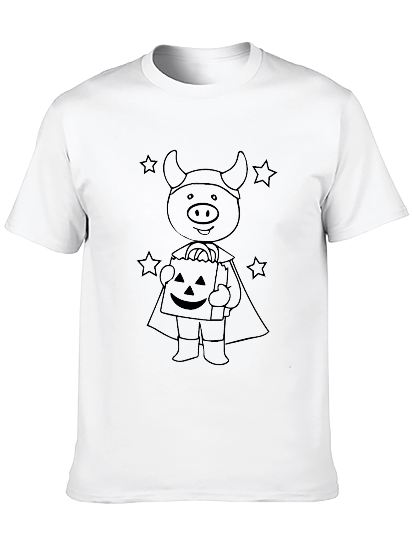 Halloween Pig Costume Black T-Shirt