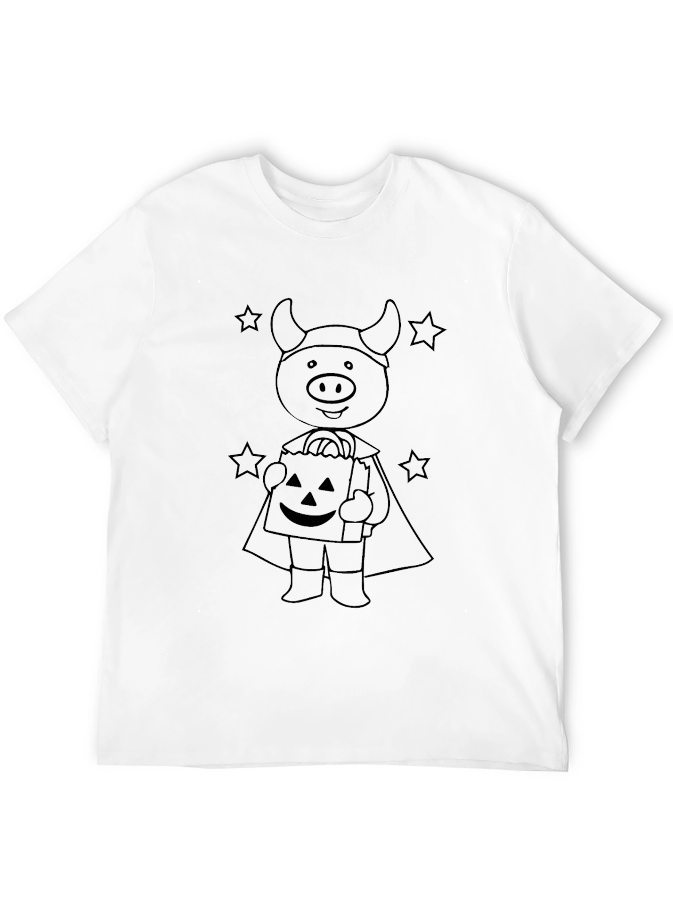 Halloween Pig Costume Black T-Shirt